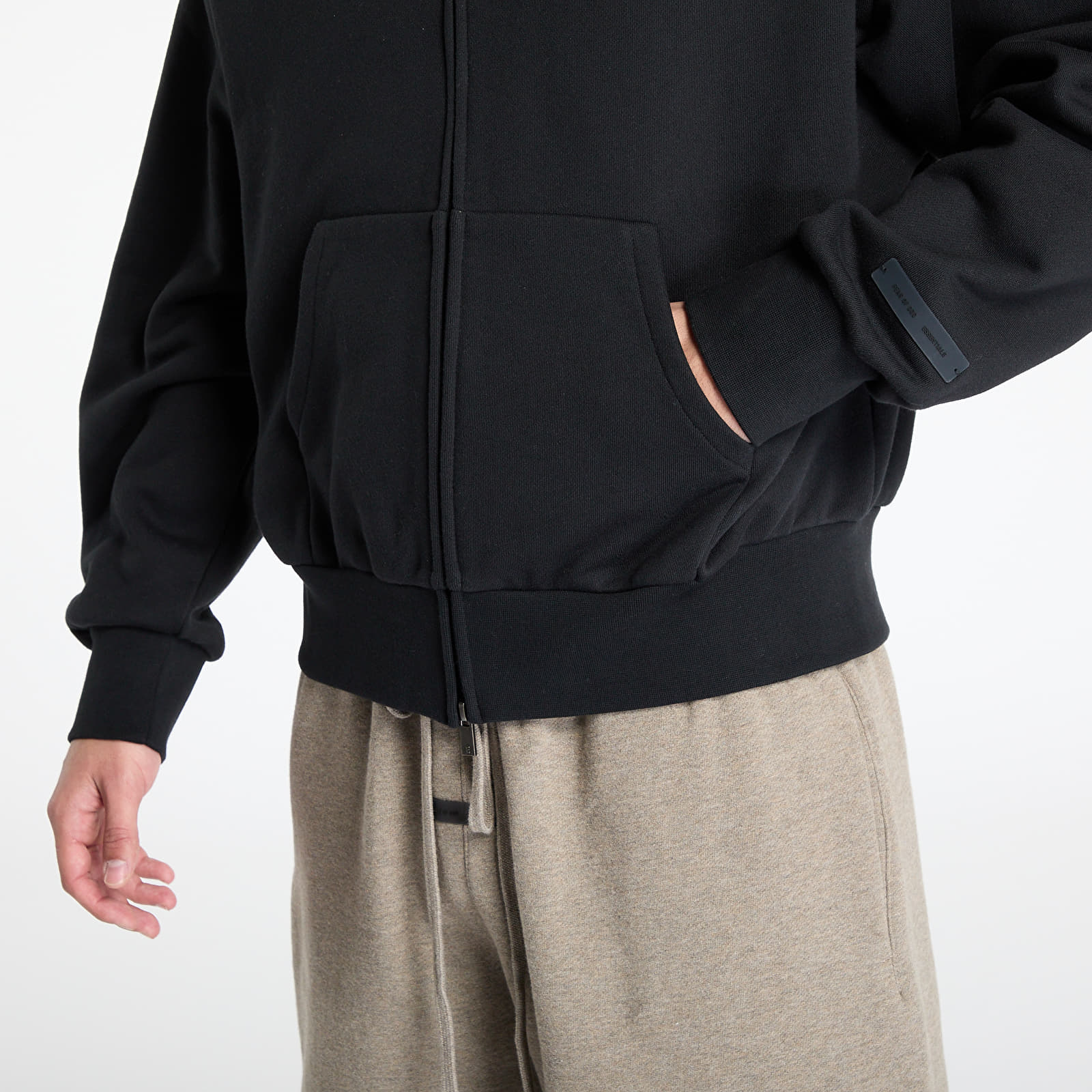 Hoodies och sweatshirts Fear of God Essentials Classic Fit Fleece Zip Up Hoodie Jet Black