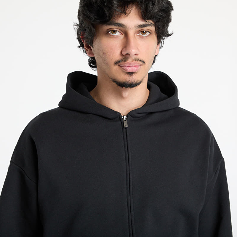 Fear of God Essentials Classic Fit Fleece Zip Up Hoodie Jet Black
