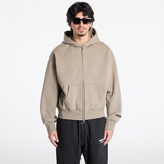 Fear of God Essentials Classic Fit Fleece Zip Up Hoodie Homestead Heather