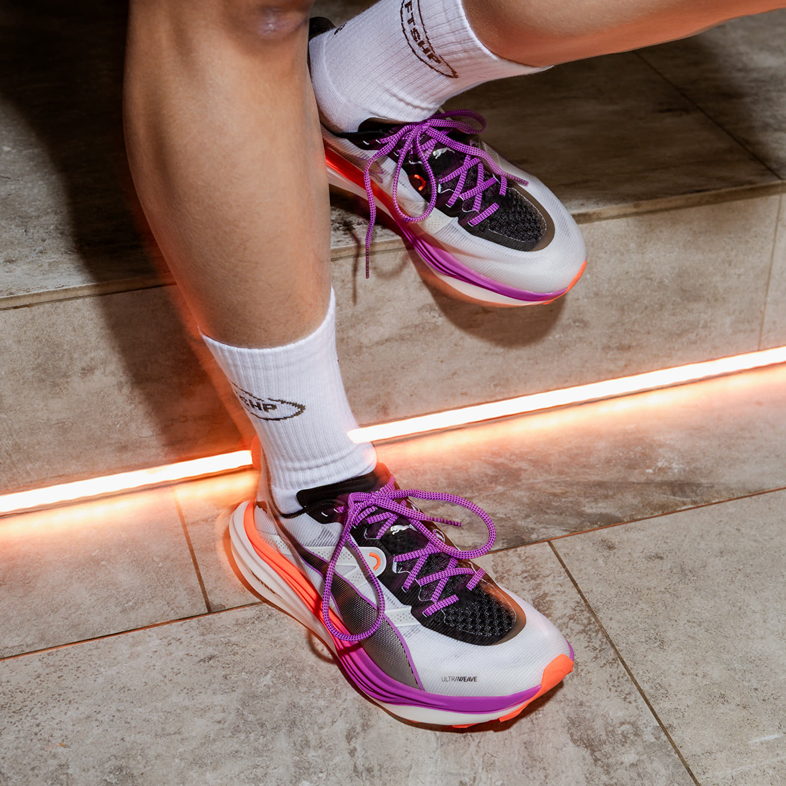 Men's shoes Puma Deviate Nitro Elite Trail Puma White-Glow Red-Magenta