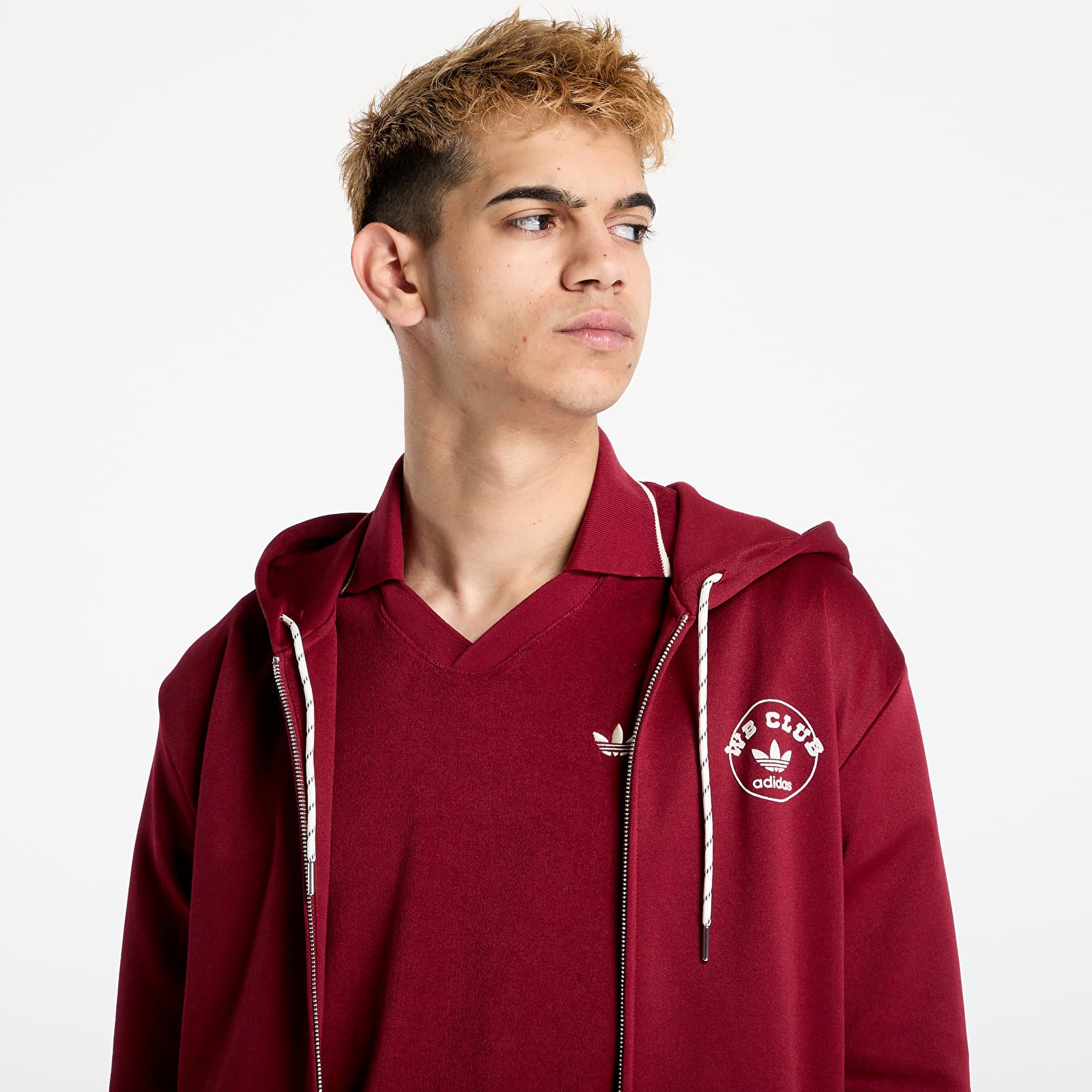 Mikinas ar kapuci un sporta krekli adidas x Wales Bonner Track Hoodie Red/ Collegiate Burgundy