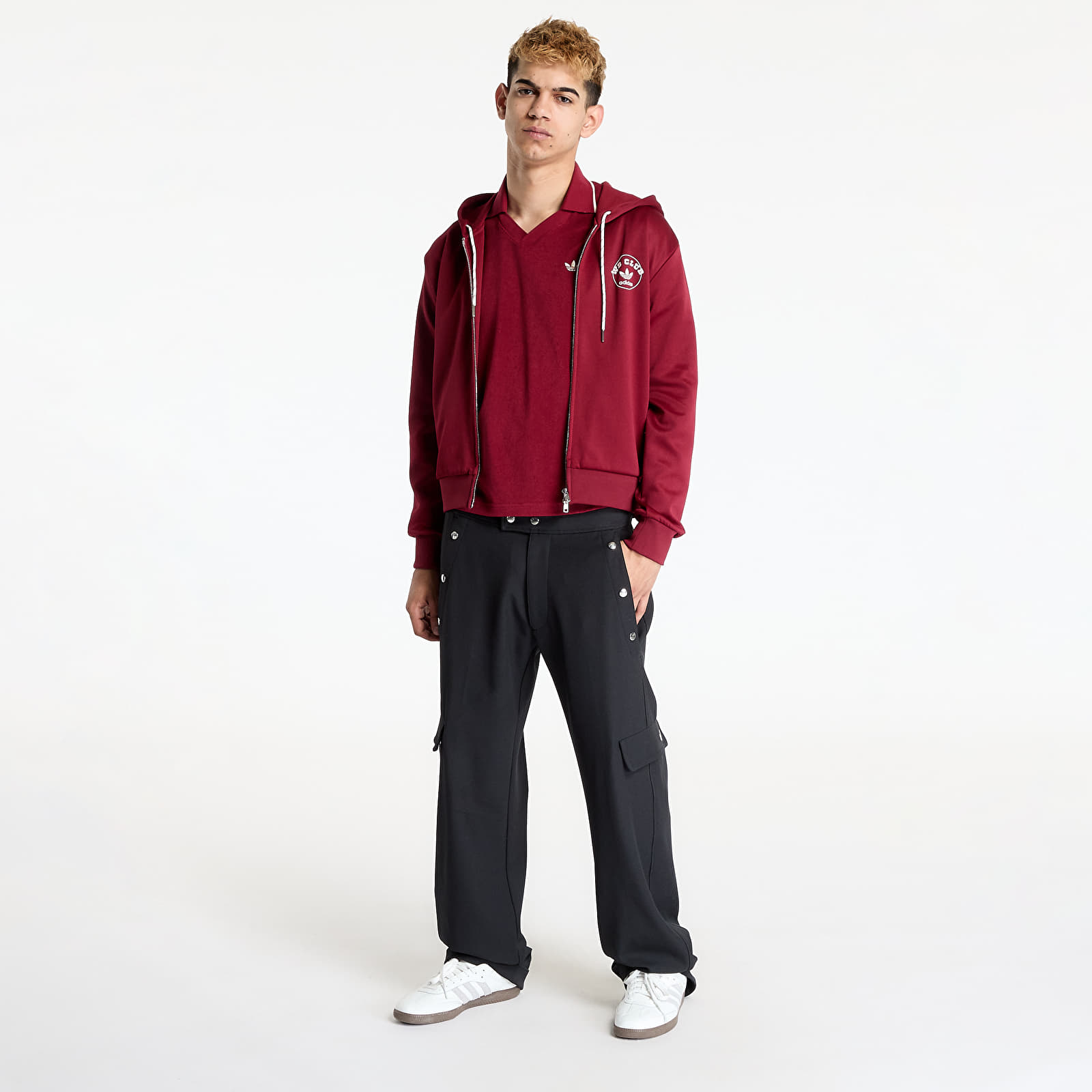 Mikinas ar kapuci un sporta krekli adidas x Wales Bonner Track Hoodie Red/ Collegiate Burgundy