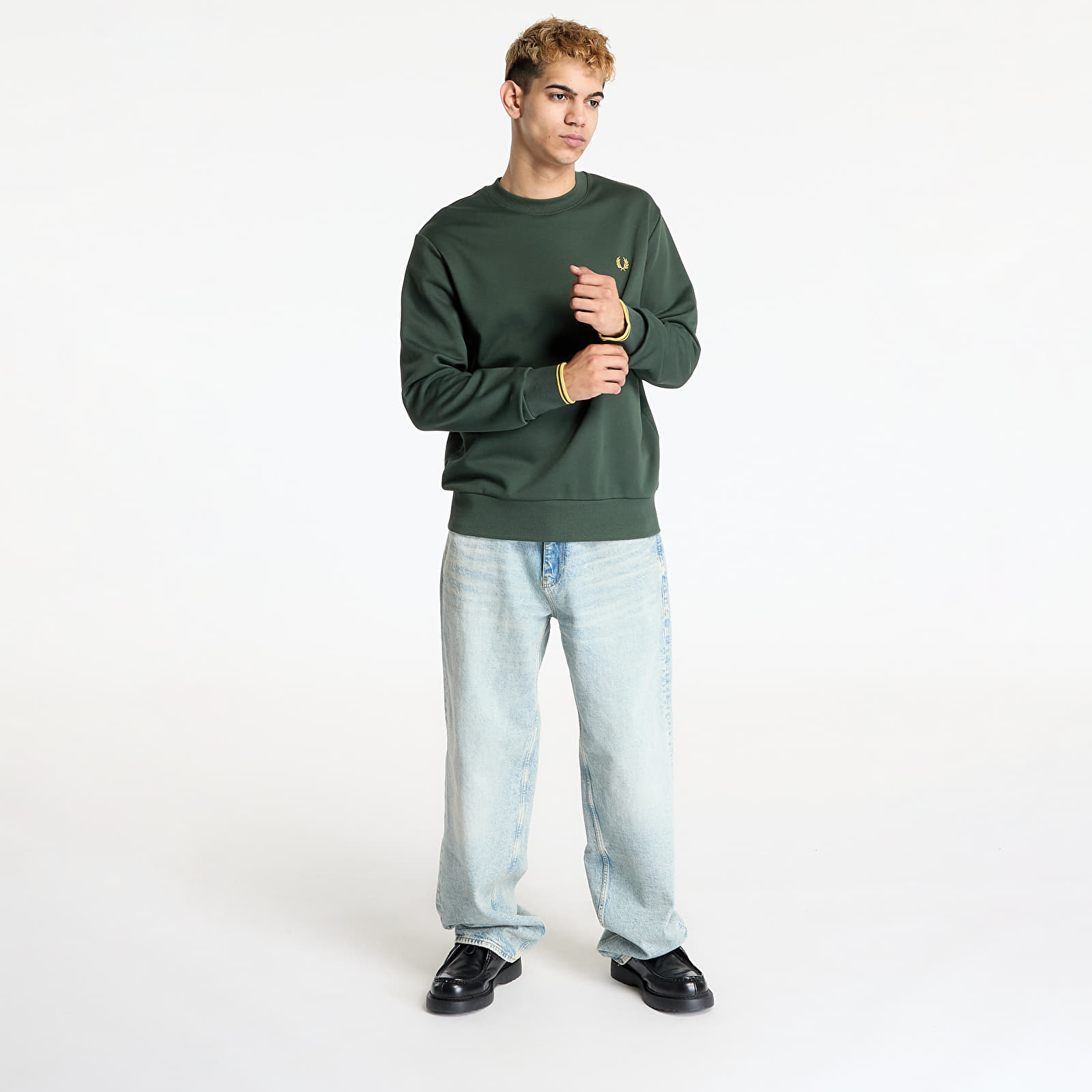 Hoodies e sweatshirts FRED PERRY Crew Neck Sweatshirt Court Green