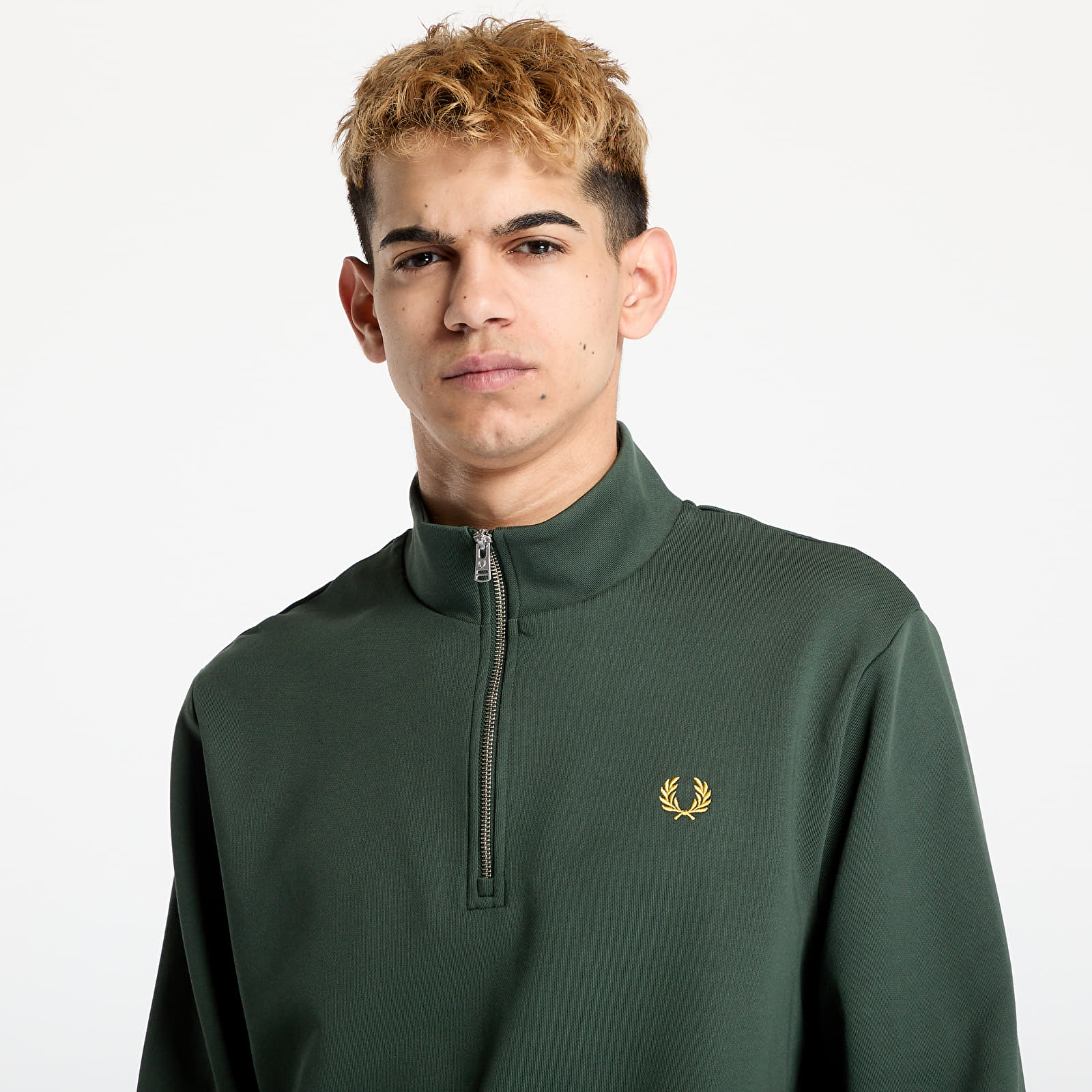Суичърти FRED PERRY Half Zip Sweatshirt Court Green