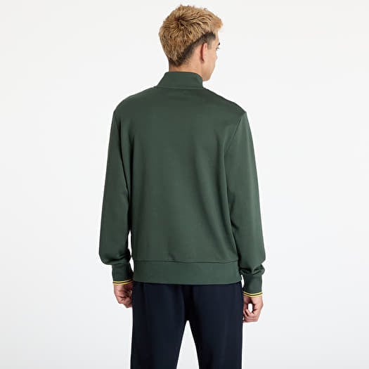 【 D.M.】（Fred Perry）Half Zip Sweatshir Tonal Tape Half Zip Sweatshirt - Black | Men's Sweatshirts
