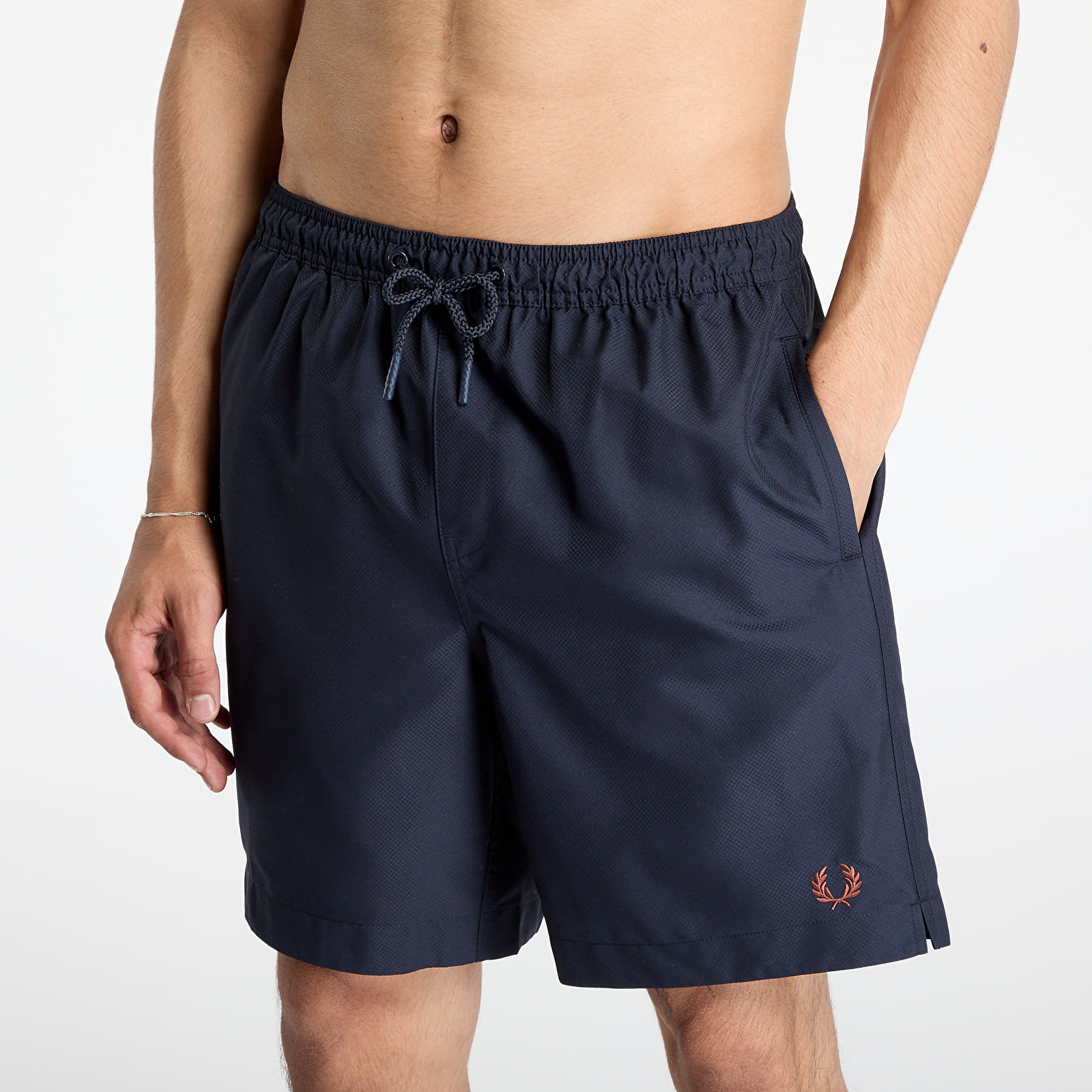 Stroje kąpielowe FRED PERRY Classic Swimshort Navy/ Cinnamon