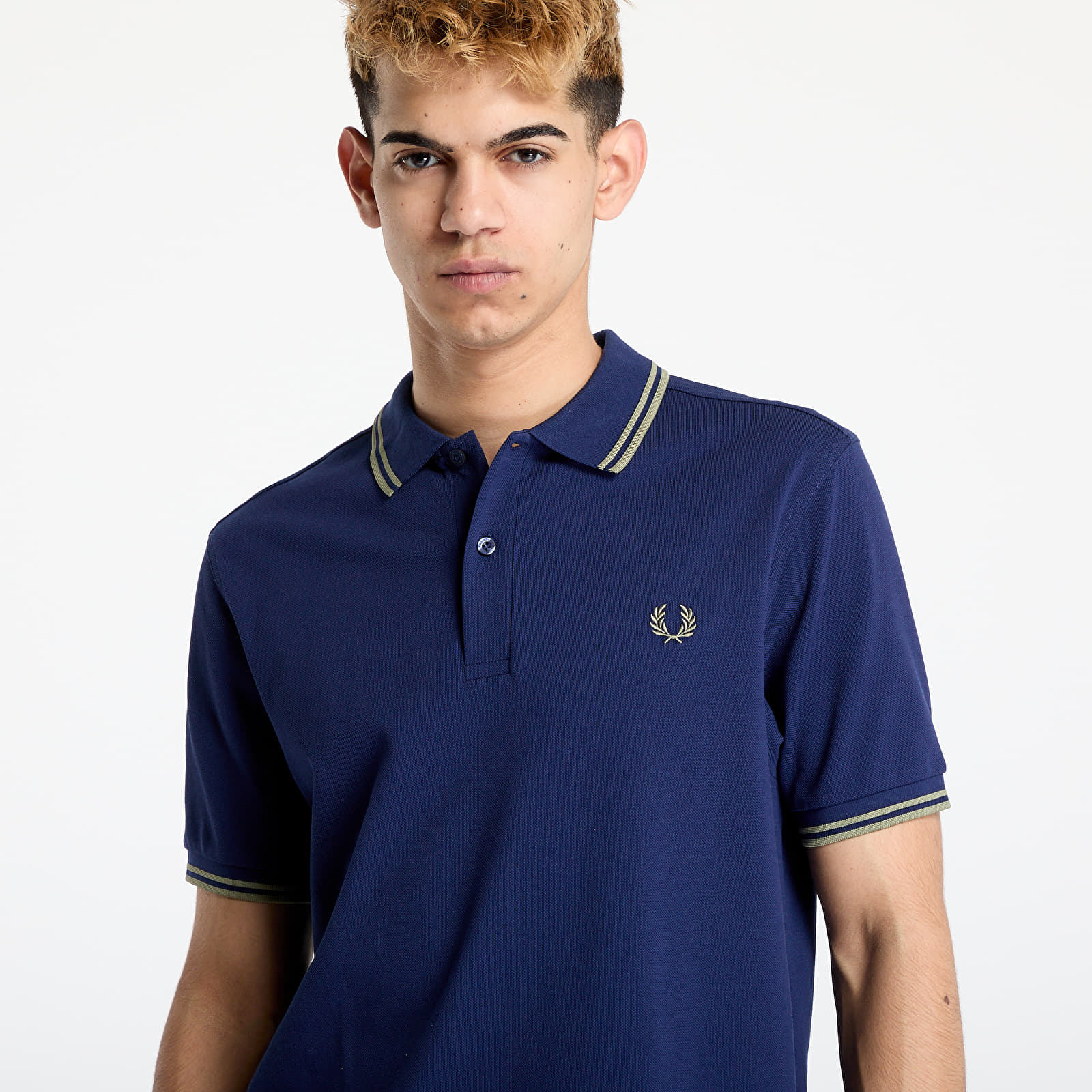 T-shirts  FRED PERRY Twin Tipped Fred Perry Shirt Blue/ Olive Mint