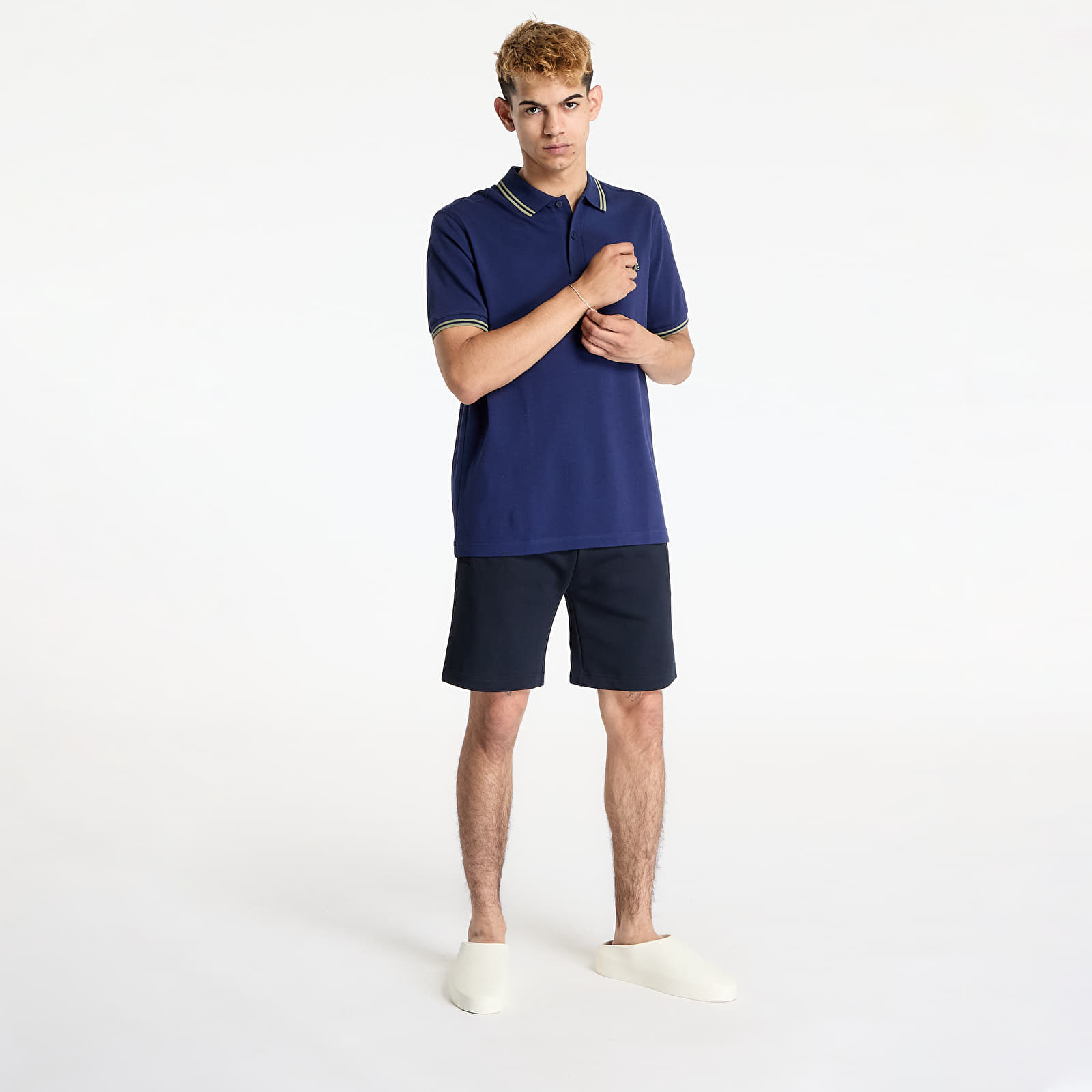 T-shirts  FRED PERRY Twin Tipped Fred Perry Shirt Blue/ Olive Mint