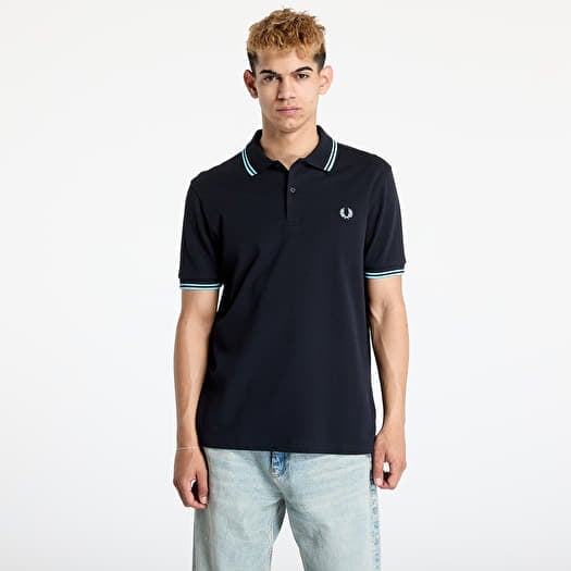 T-krekls FRED PERRRY Twin Tipped Fred Perry Shirt Navy/ Mint Blue