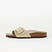 Birkenstock Madrid Big Buckle Natural Leather Patent High-Shine Ecru