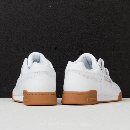 Reebok workout plus white trainers with gum sole outlet