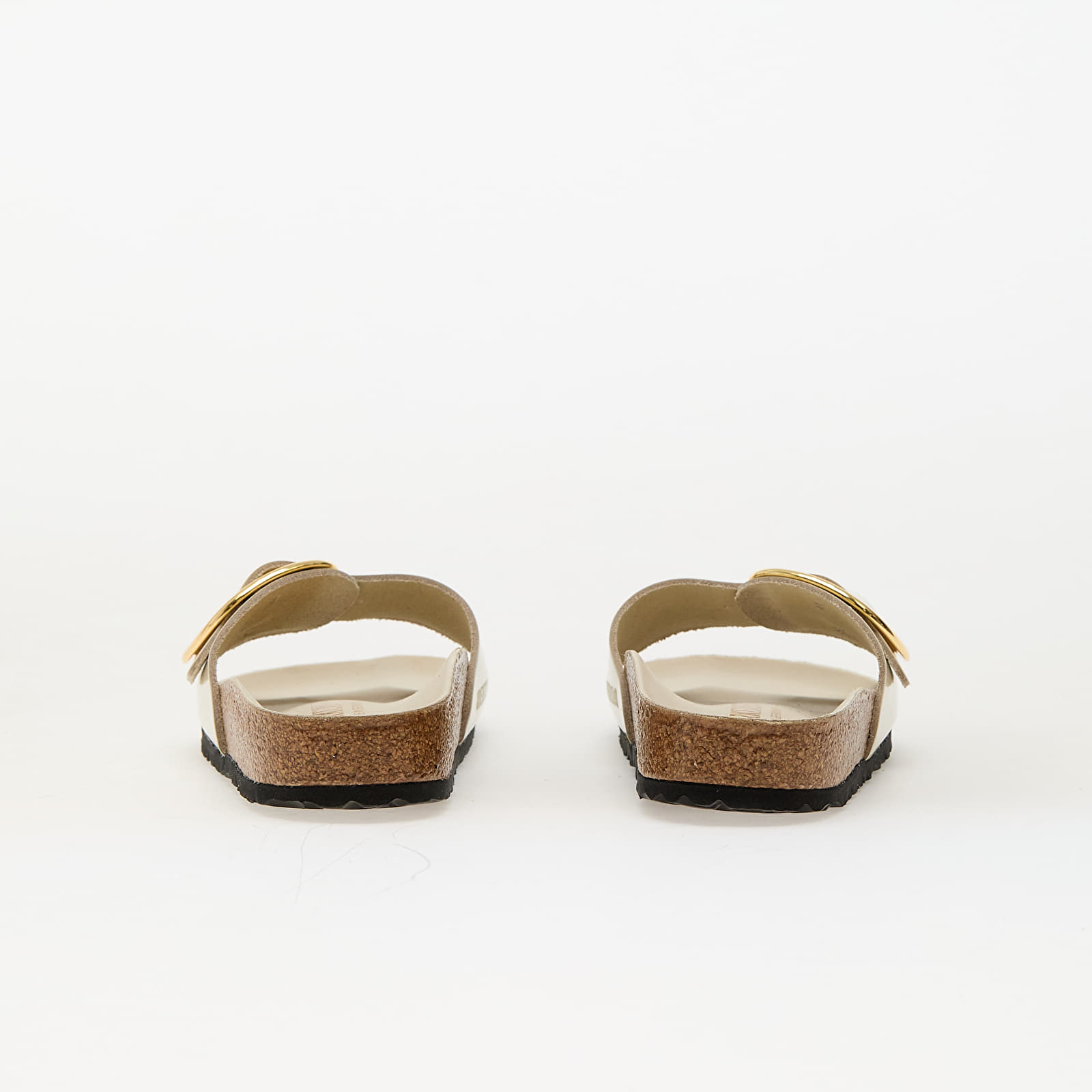 Női cipők Birkenstock Madrid Big Buckle Natural Leather Patent High-Shine Ecru