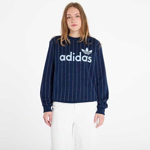 adidas Pinstripe Graphic Sweatshirt Blue/ Night Indigo/ Off White