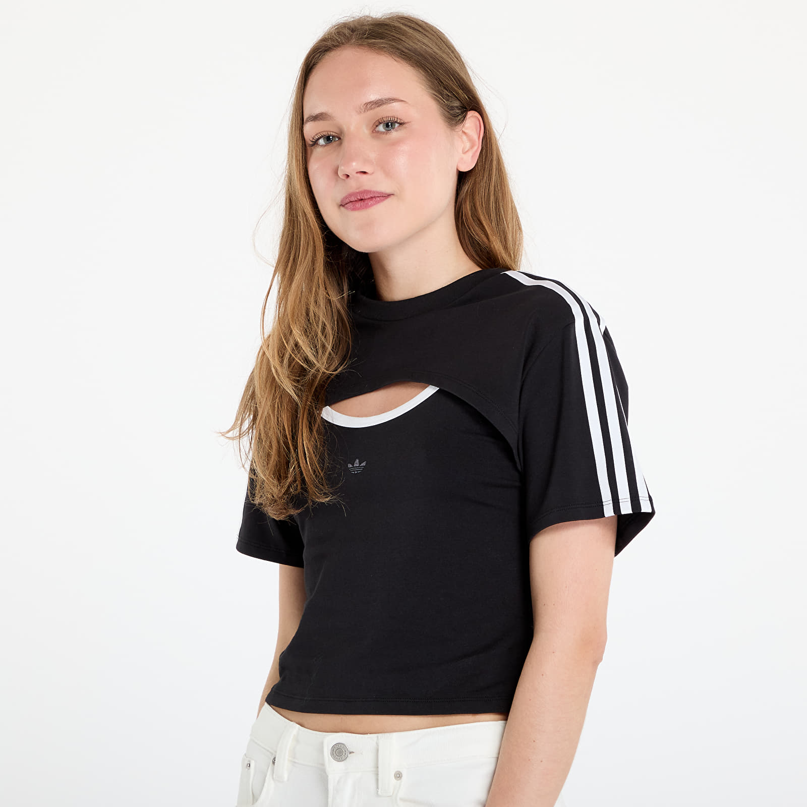 Tricouri femei adidas Cut-Out Cali Tee Black/ White