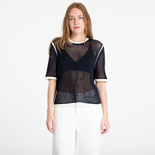 T-paita adidas x Wales Bonner Short Sleeve Knit Tee Blue/ Night Navy