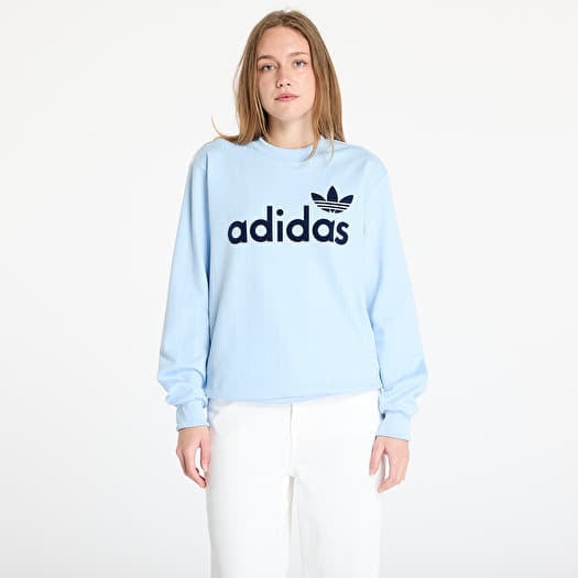 adidas Pinstripe Graphic Sweatshirt Blue/ Clear Sky/ Off White