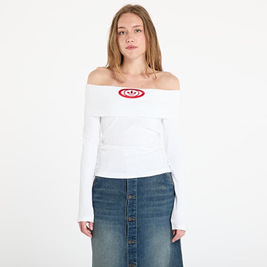 Top adidas Originals Off Shoulder Top White