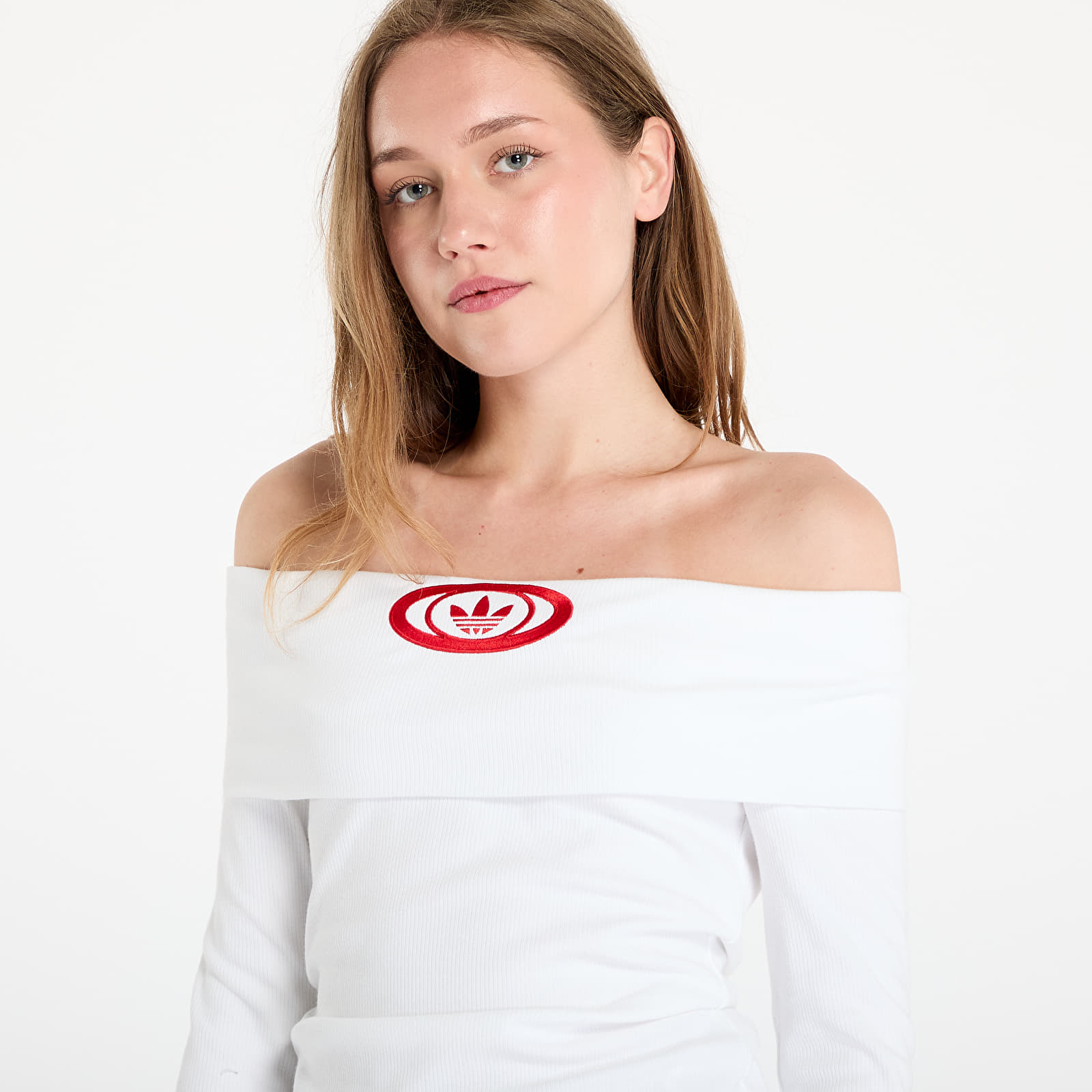 Dámske topy adidas Originals Off Shoulder Top White