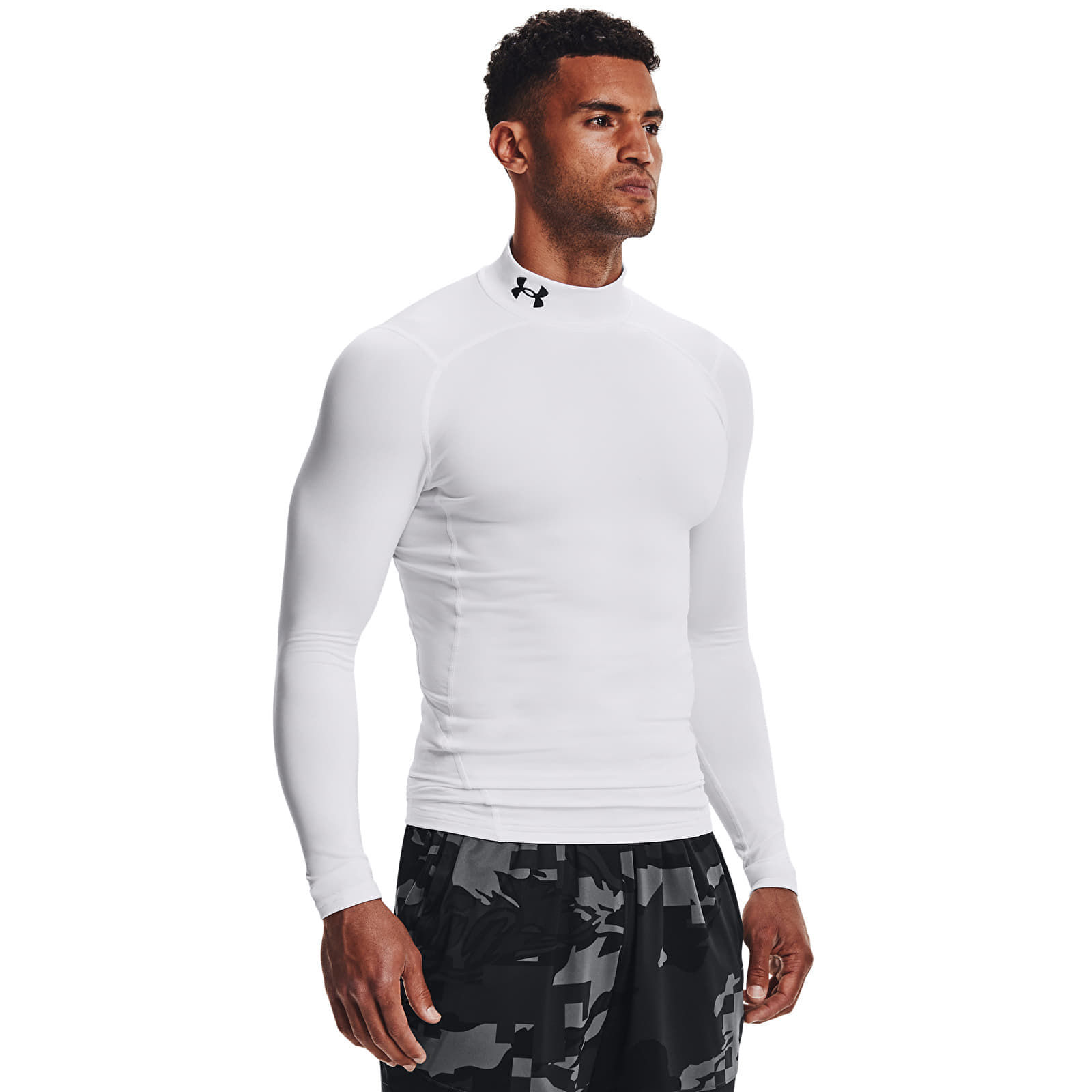 Tricou Under Armour CG Armour Comp Mock White/ Black XXXL