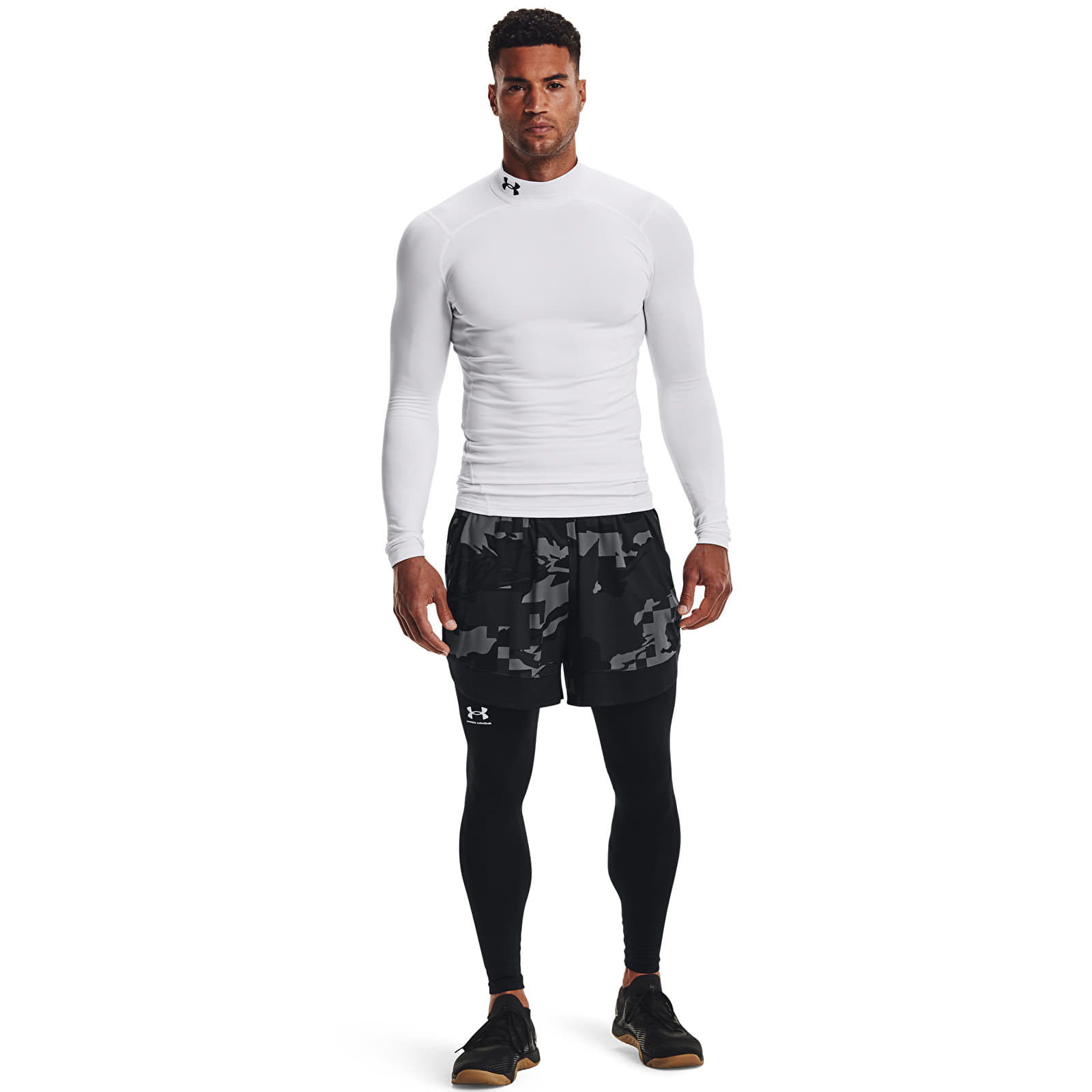 Férfi pólok Under Armour CG Armour Comp Mock White/ Black
