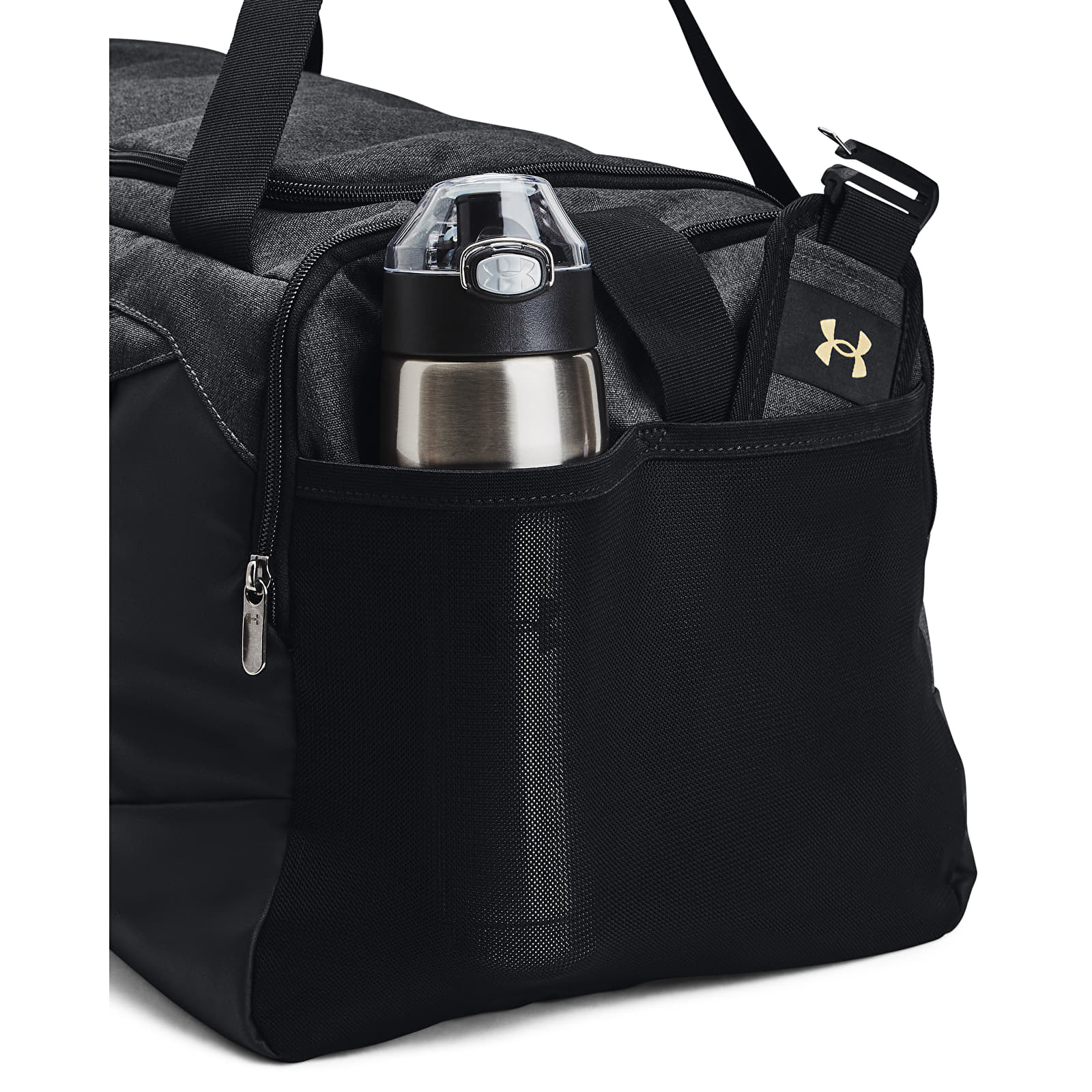 Tašky cez rameno Under Armour Undeniable 5.0 Duffle Md Black Medium Heather/ Black/ Metallic Gold