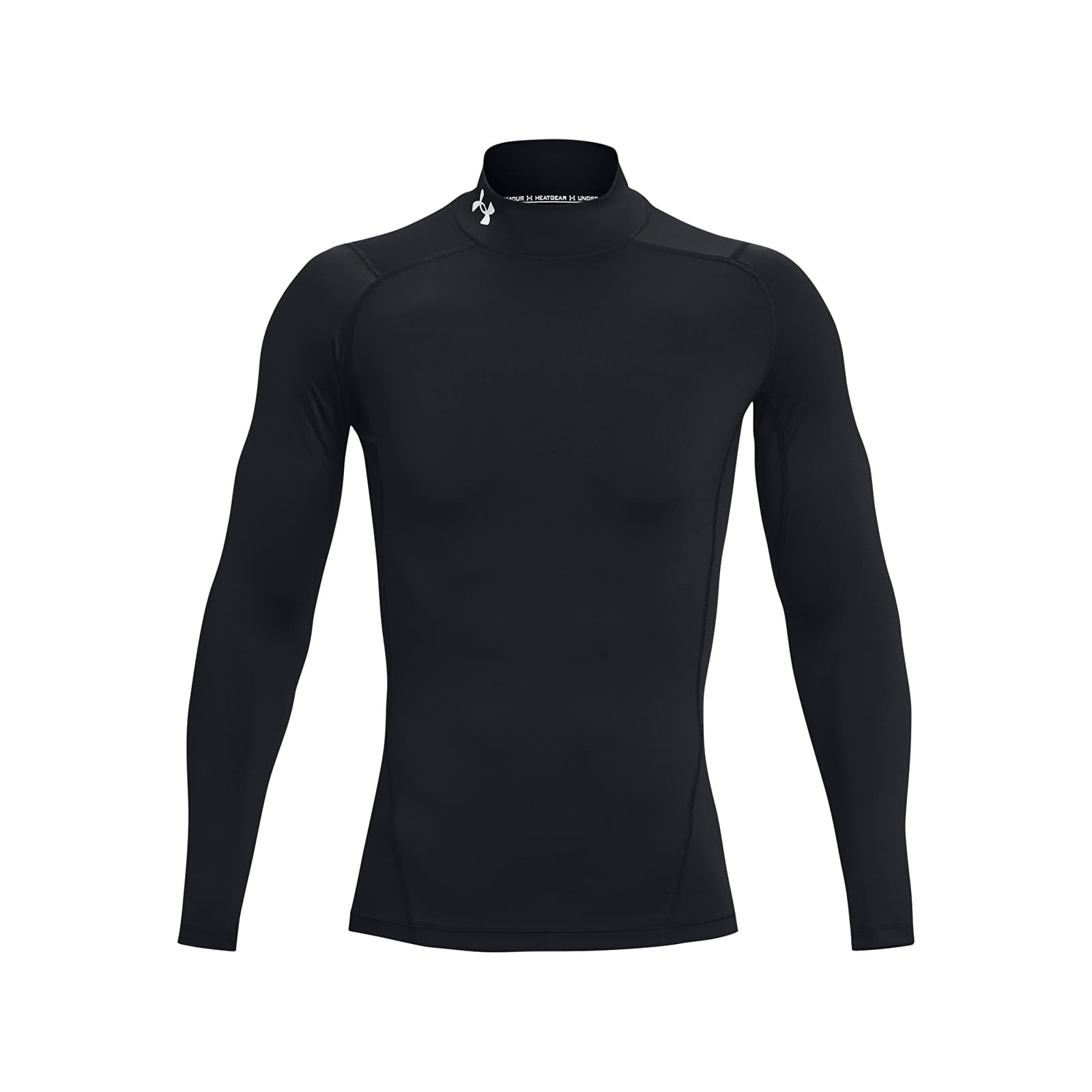 Trička Under Armour Hg Armour Comp Mock LS Black/ White