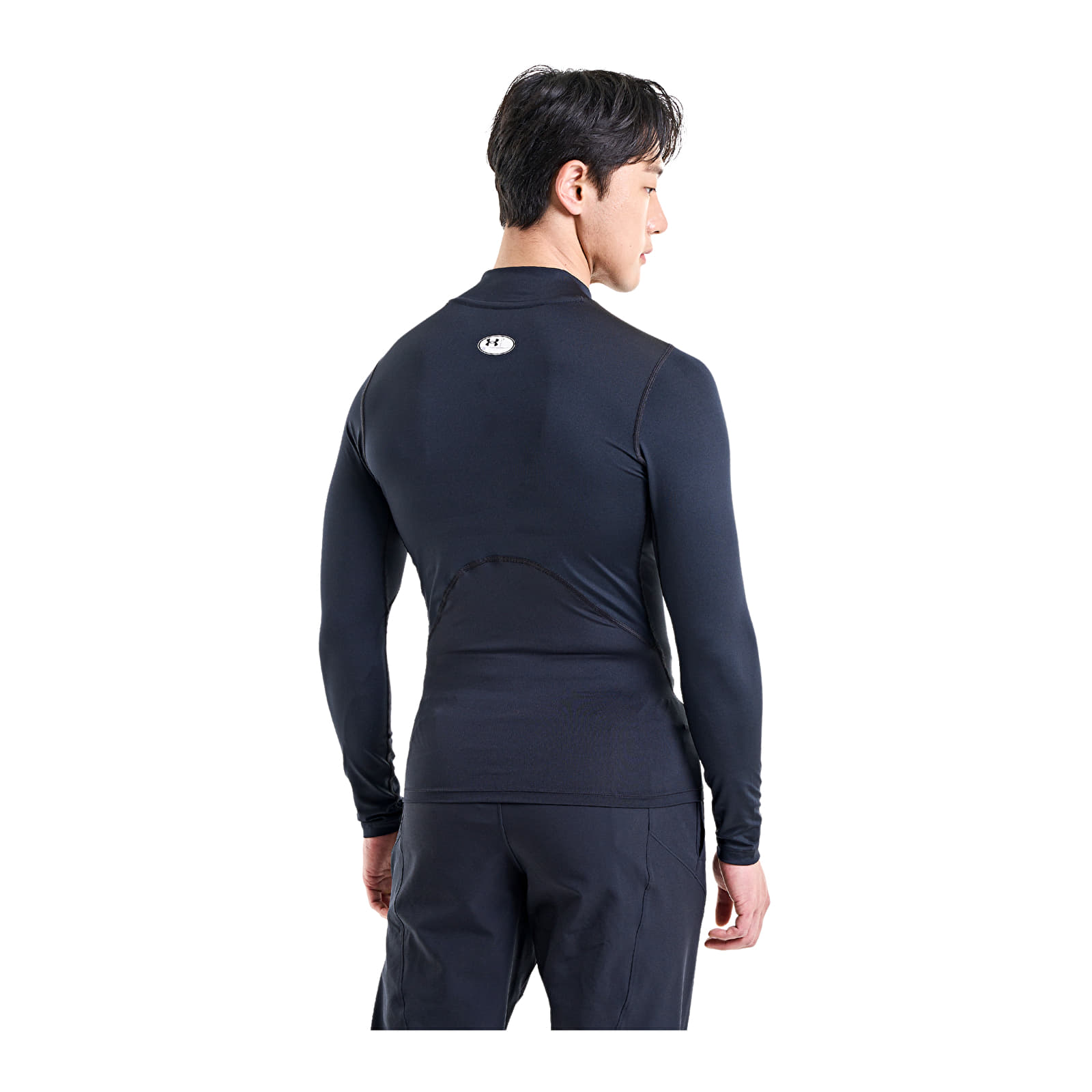 Trička Under Armour Hg Armour Comp Mock LS Black/ White