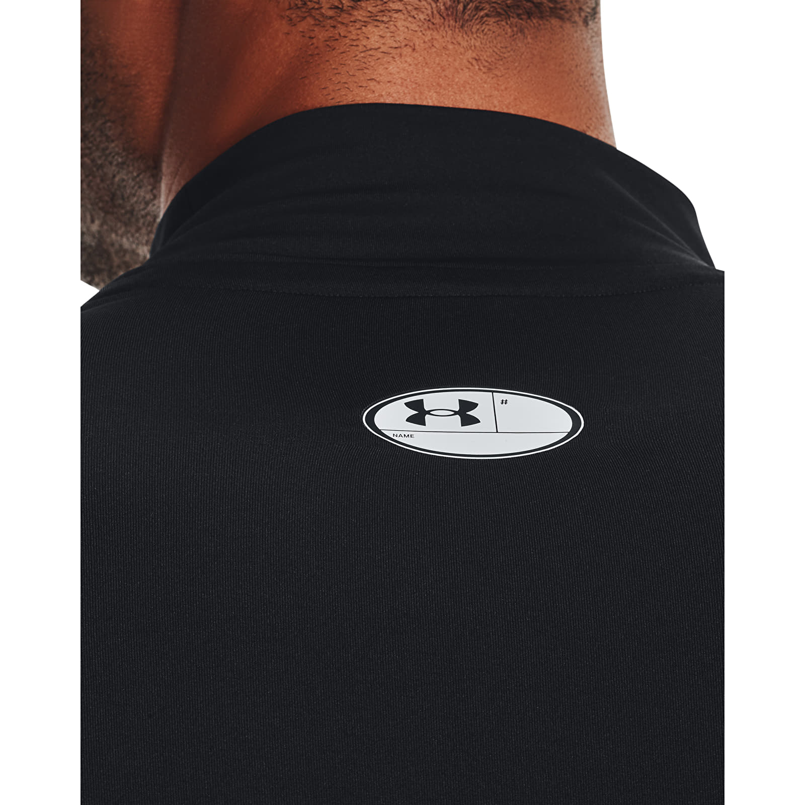 Trička Under Armour Hg Armour Comp Mock LS Black/ White