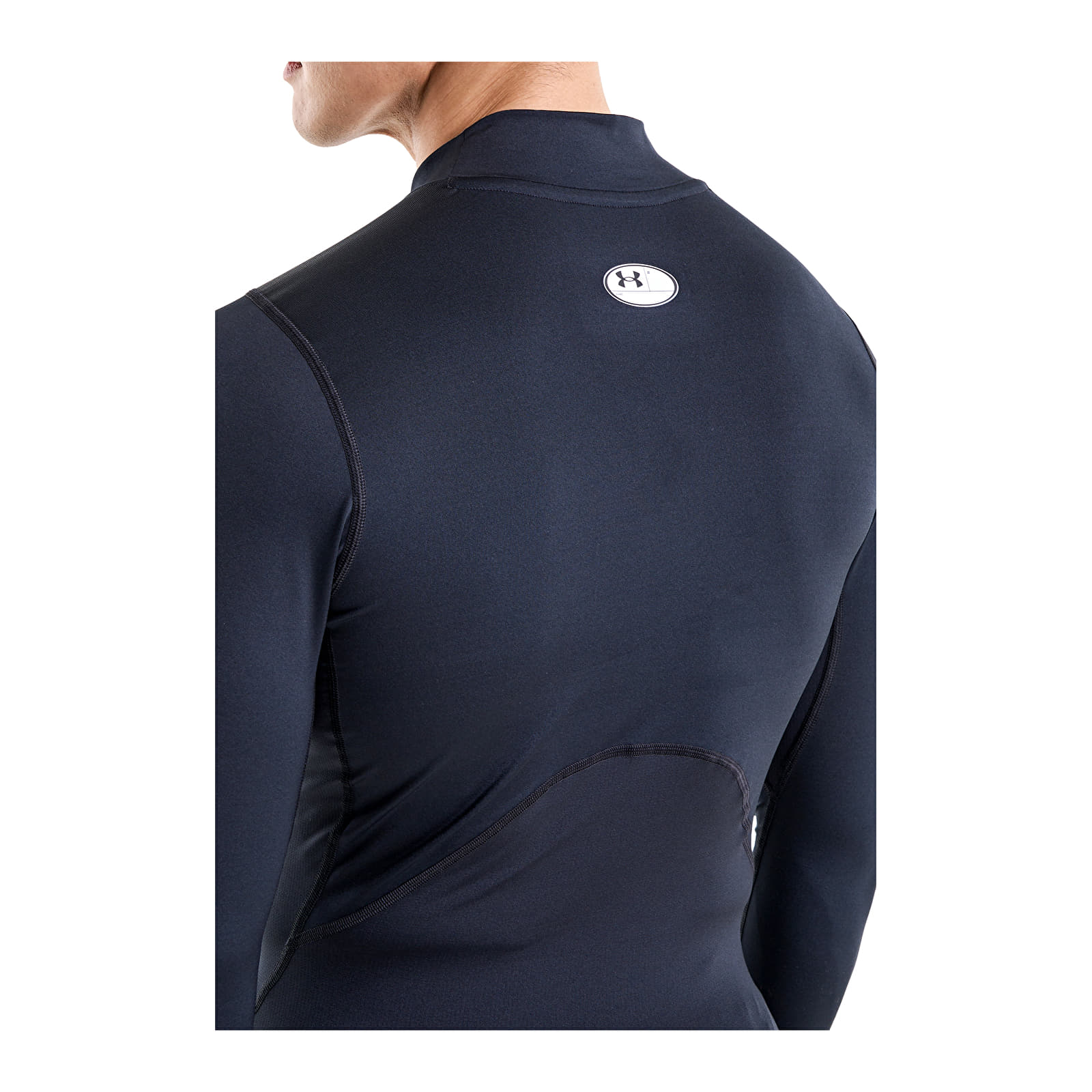 Trička Under Armour Hg Armour Comp Mock LS Black/ White