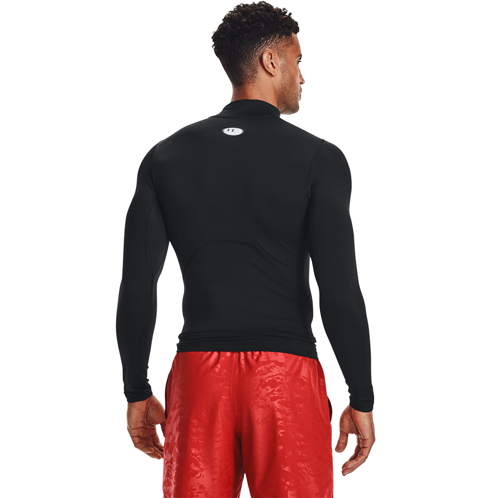 Trička Under Armour Hg Armour Comp Mock LS Black/ White