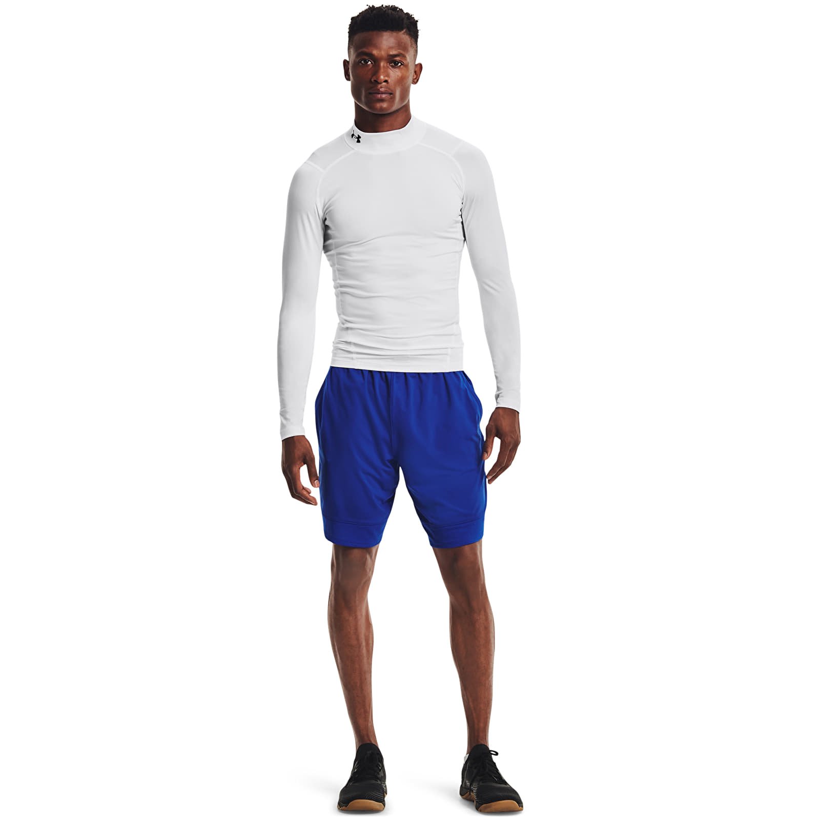 T-skjorter Under Armour Hg Armour Comp Mock LS White/ Black