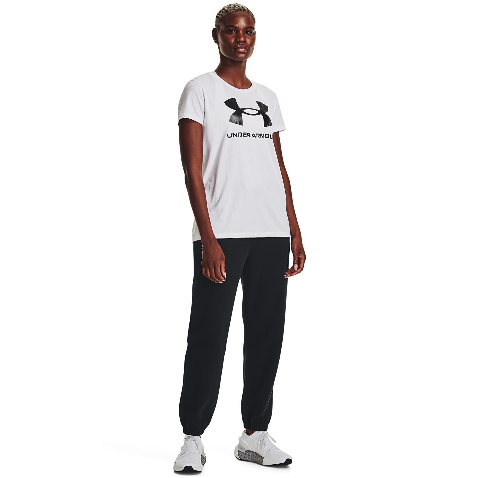 Ženske hlače Under Armour Icon Fleece Jogger Black/ White