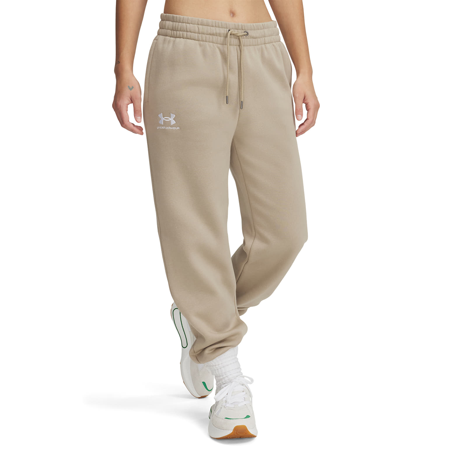 Pantaloni de damă Under Armour Icon Fleece Jogger City Khaki/ White