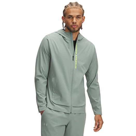 Under Armour OUTRUN THE STORM JACKET Silica Green/ High Vis Yellow/ Reflective