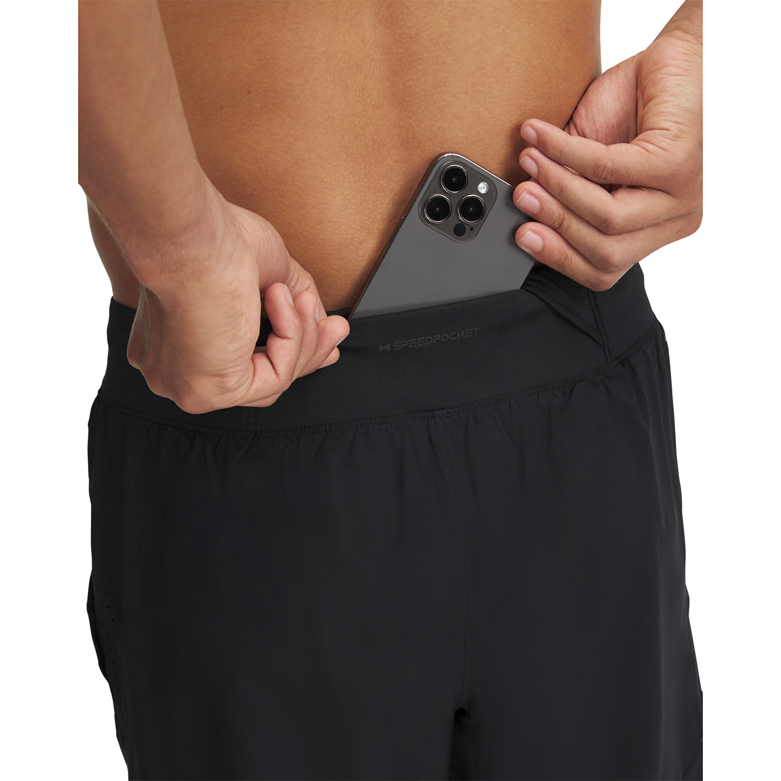 Shorts til mænd Under Armour LAUNCH PRO 2n1 7'' SHORTS Black/ Fire/ Reflective