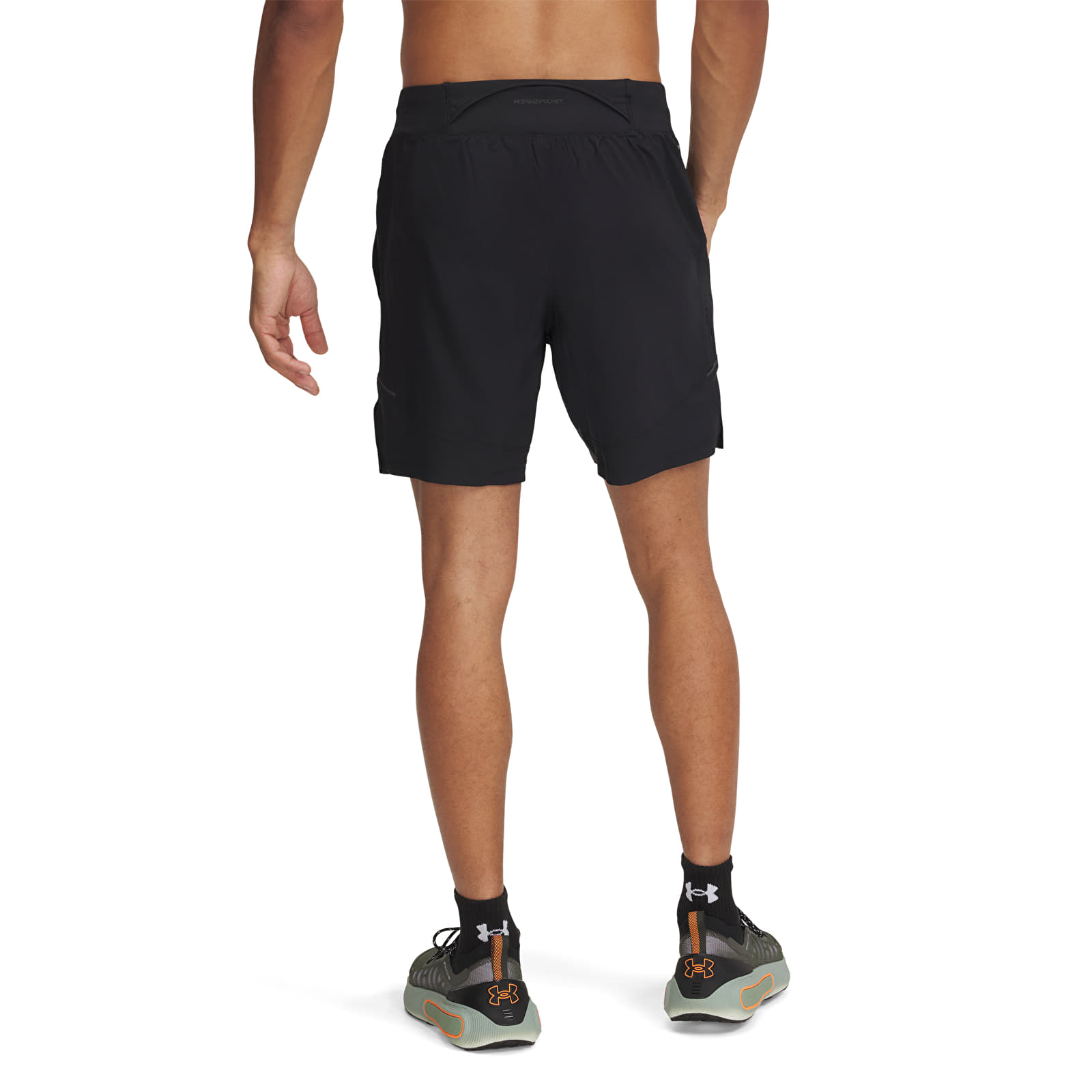 Shorts til mænd Under Armour LAUNCH PRO 2n1 7'' SHORTS Black/ Fire/ Reflective