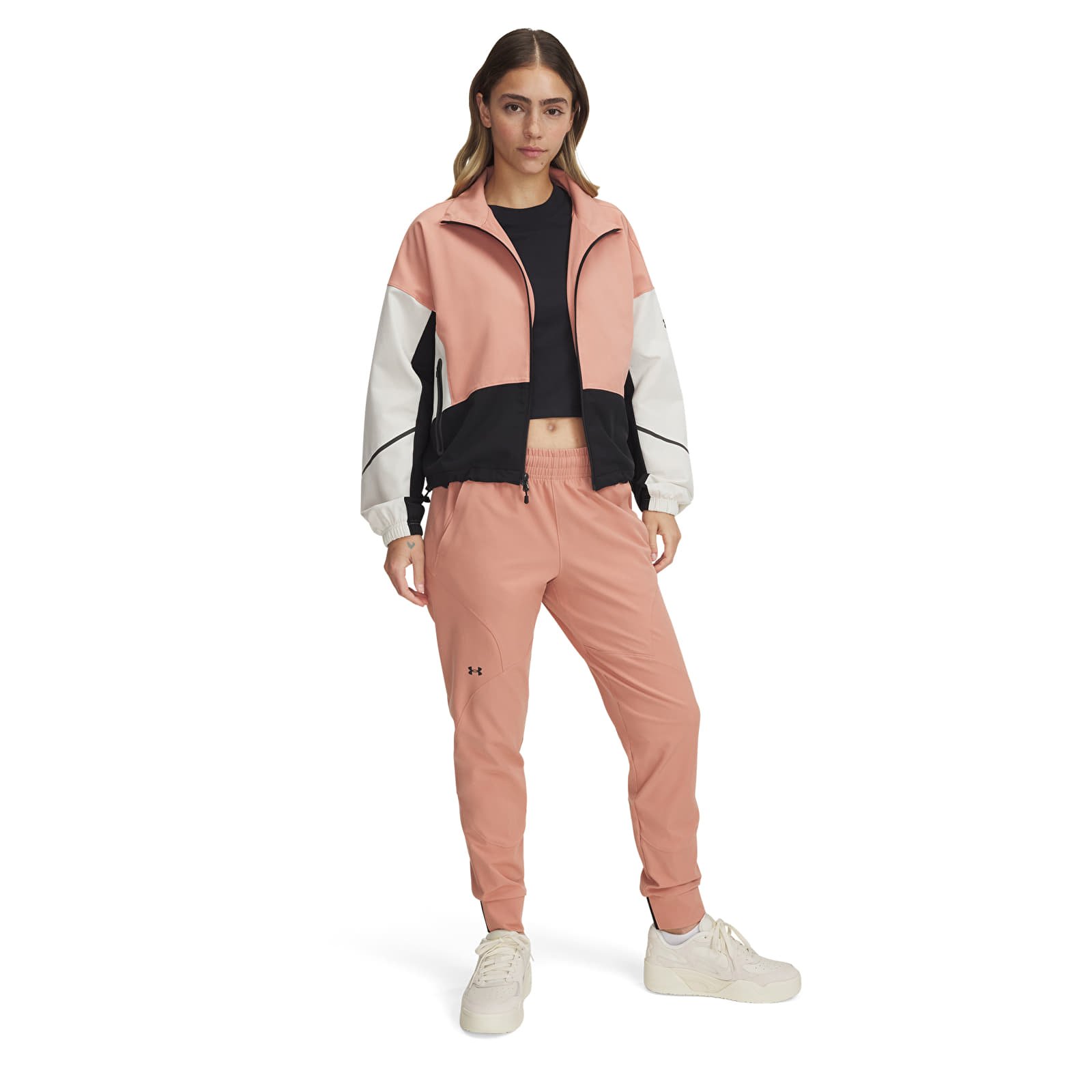 Pantaloni de damă Under Armour Unstoppable Jogger Canyon Pink/ Black
