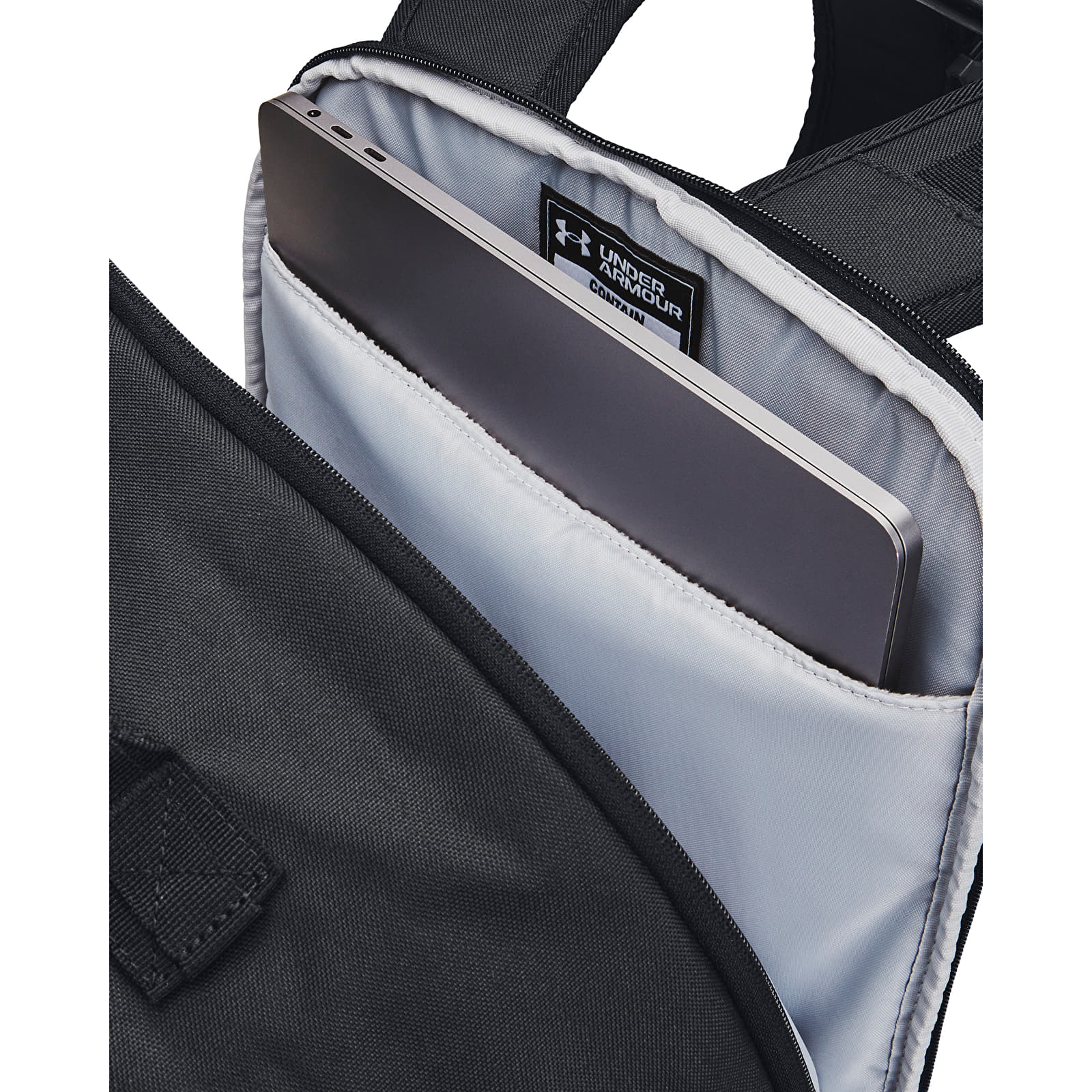 Ryggsäckar för män Under Armour Contain Backpack Black/ Black/ Metallic Gold
