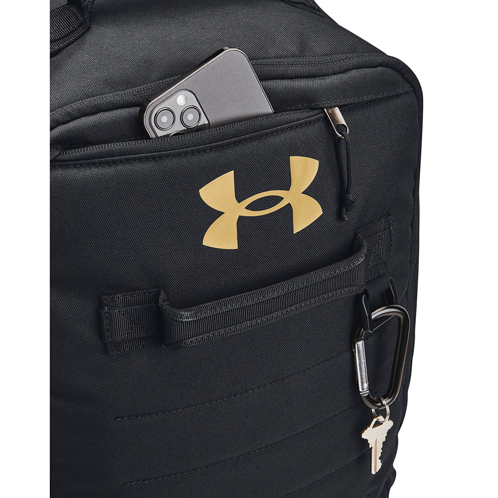 Ryggsäckar för män Under Armour Contain Backpack Black/ Black/ Metallic Gold