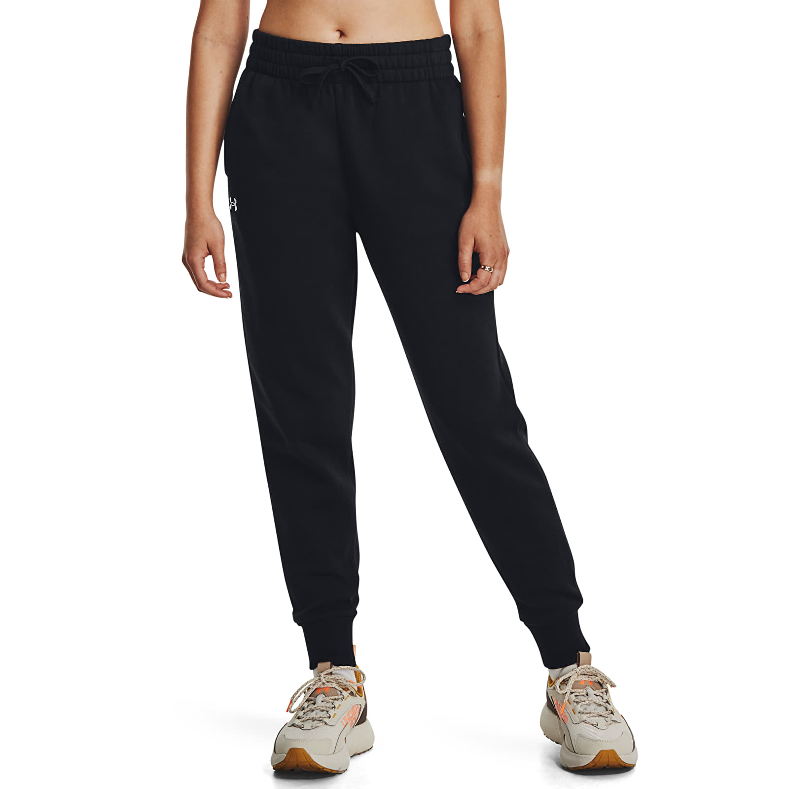 Pantalons femme Under Armour Rival Fleece Jogger Black/ White