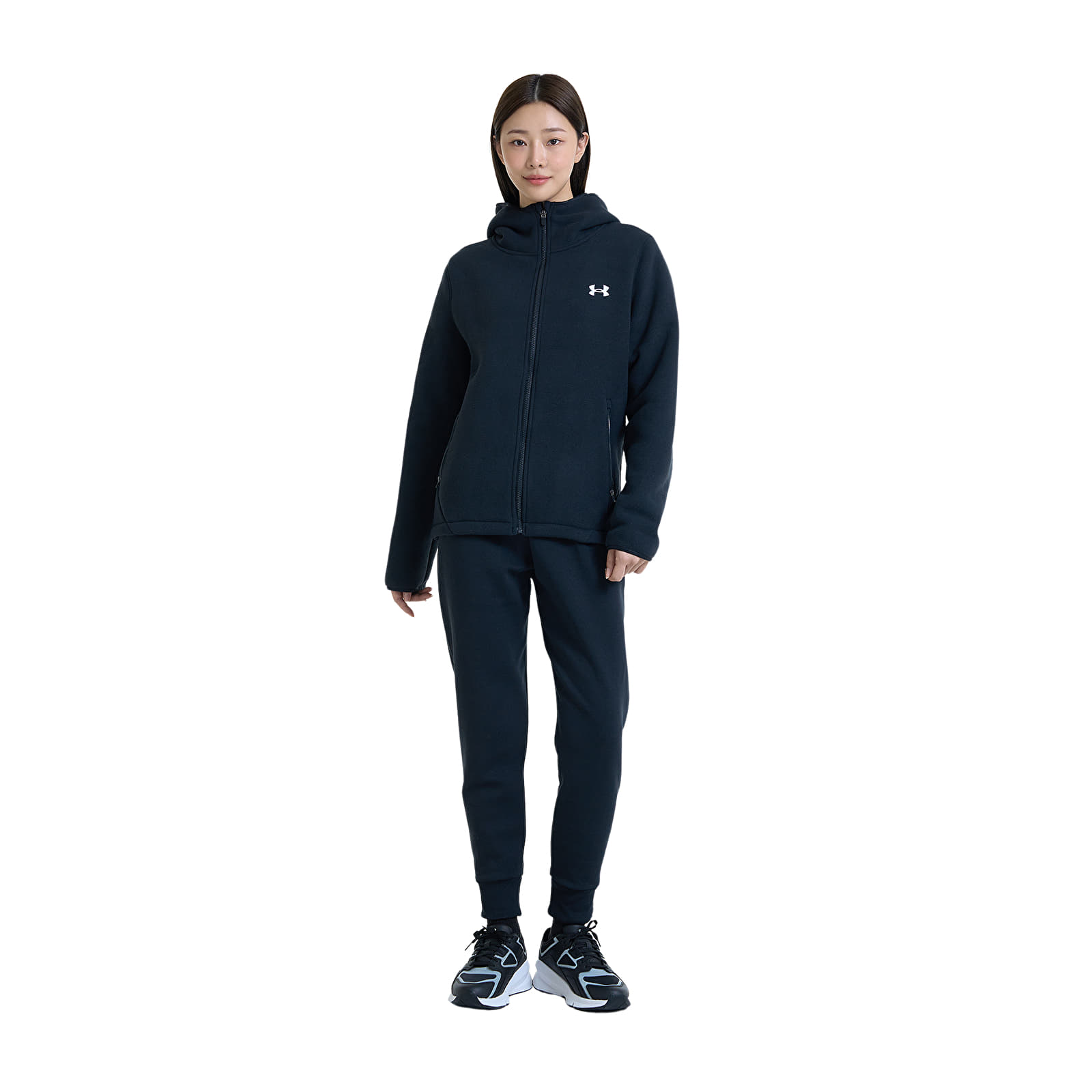 Pantalons femme Under Armour Rival Fleece Jogger Black/ White