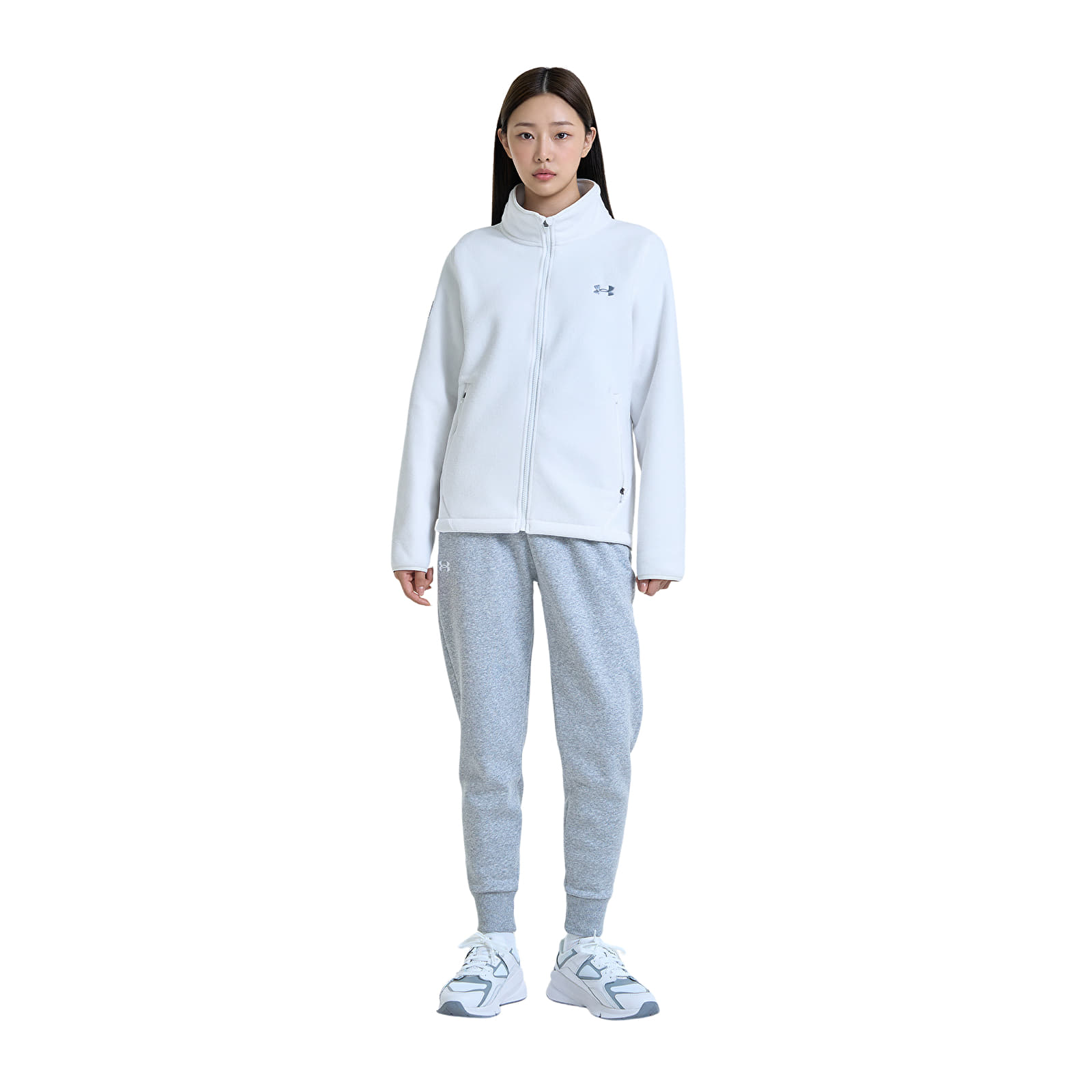 Sieviešu bikses Under Armour Rival Fleece Jogger Mod Gray Light Heather/ White