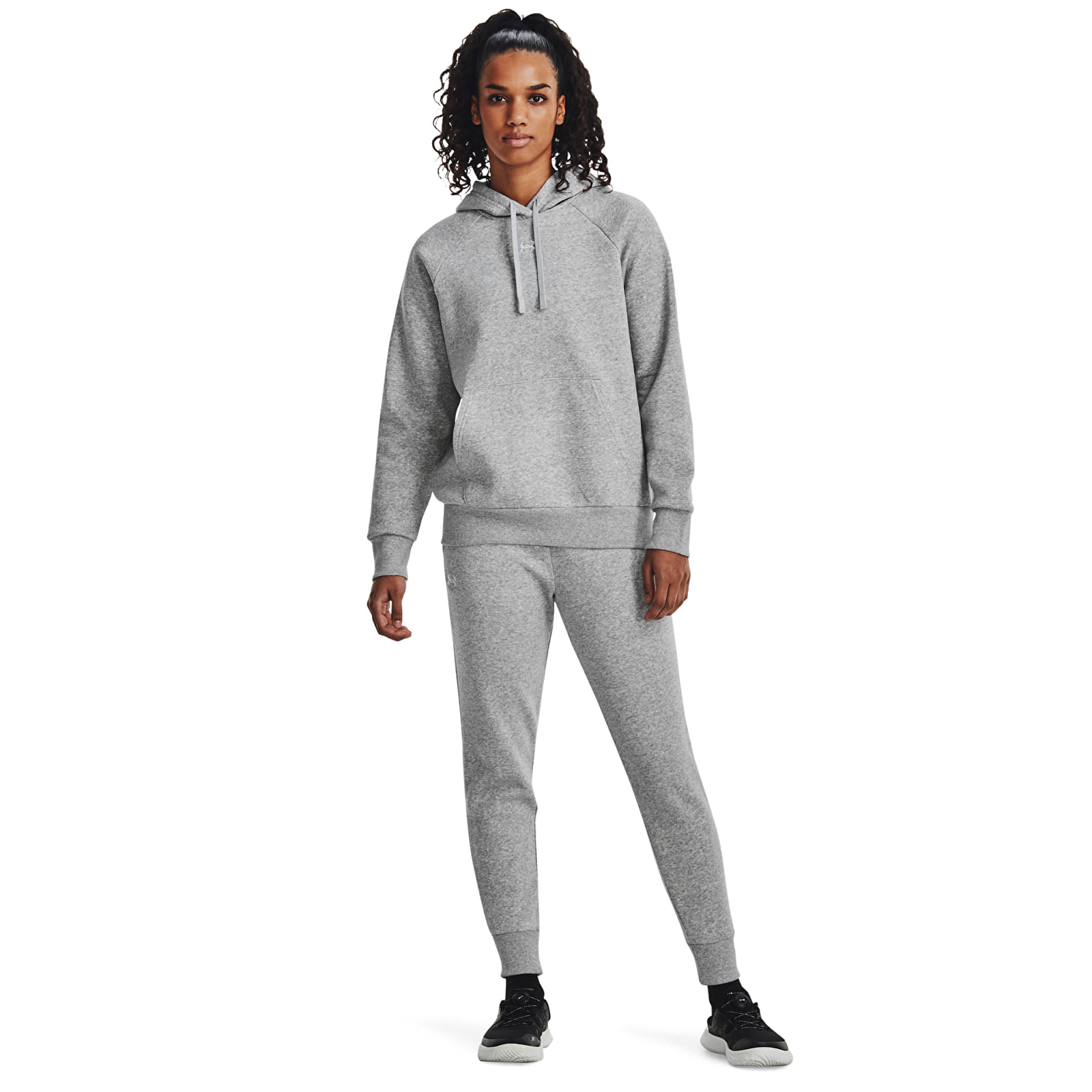 Sieviešu bikses Under Armour Rival Fleece Jogger Mod Gray Light Heather/ White