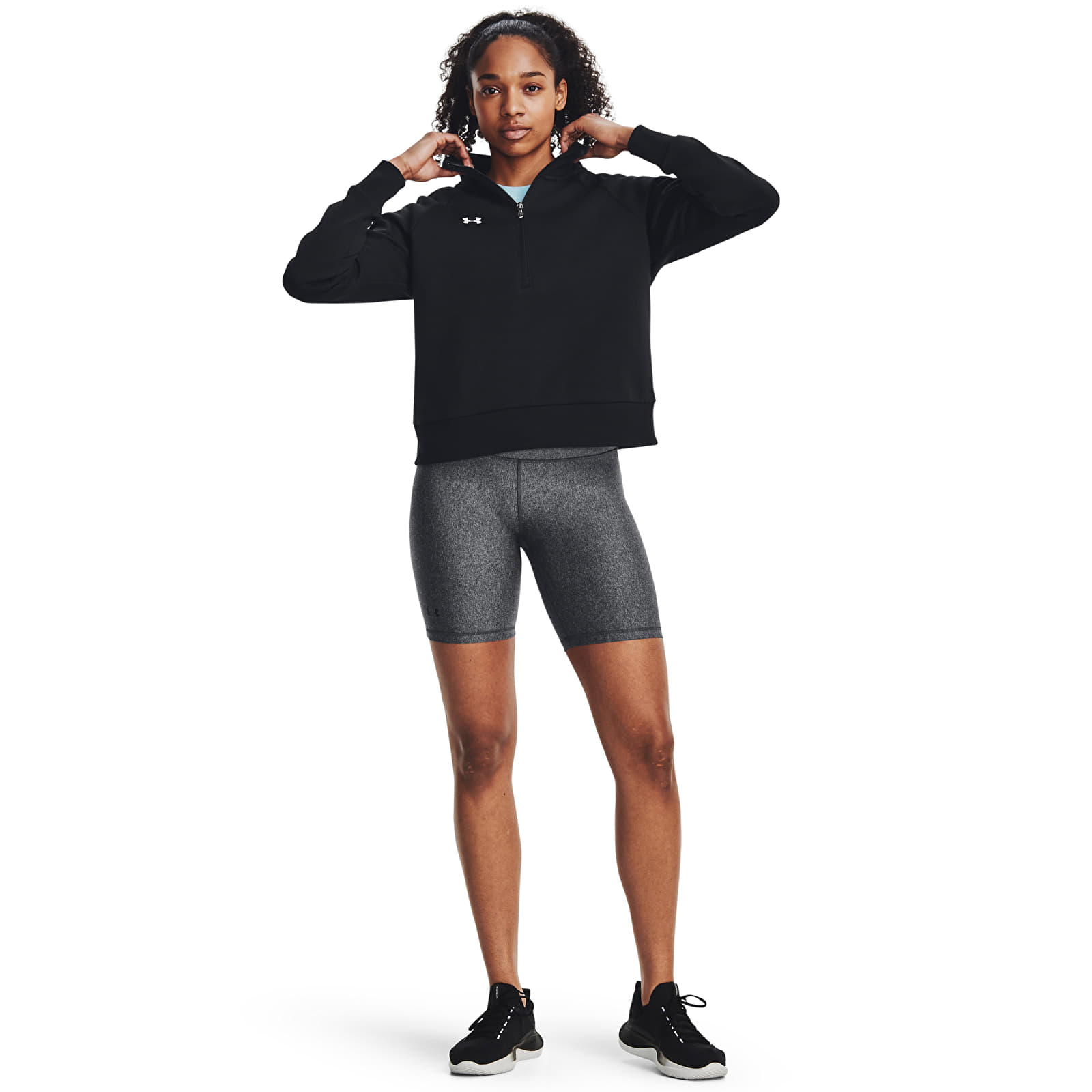 Sieviešu hoodies Under Armour Rival Fleece HZ Black/ White