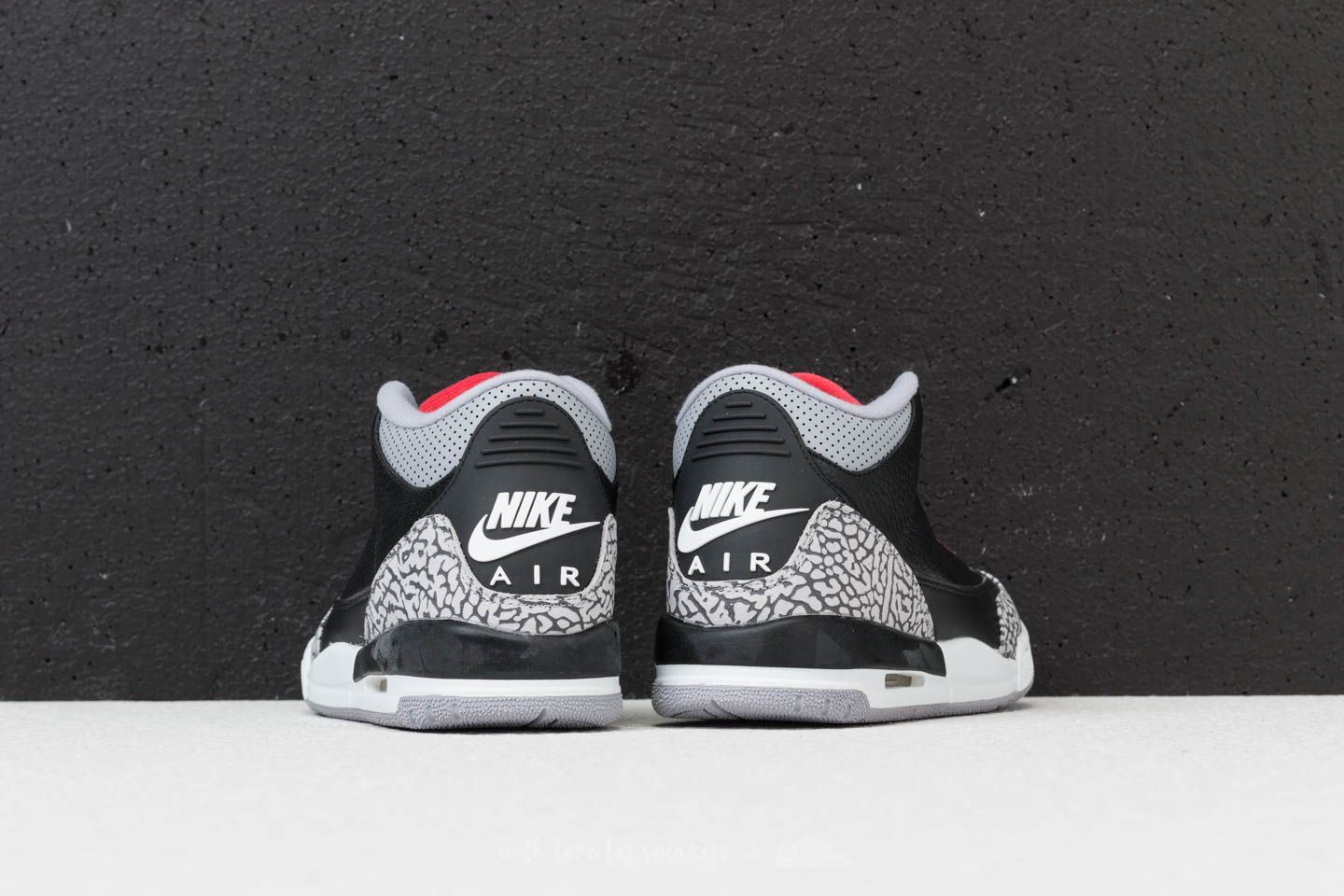 Scarpe donna Air Jordan 3 Retro OG BG Black/ Fire Red-Cement Grey