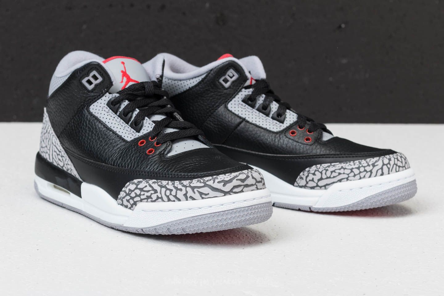 Scarpe donna Air Jordan 3 Retro OG BG Black/ Fire Red-Cement Grey
