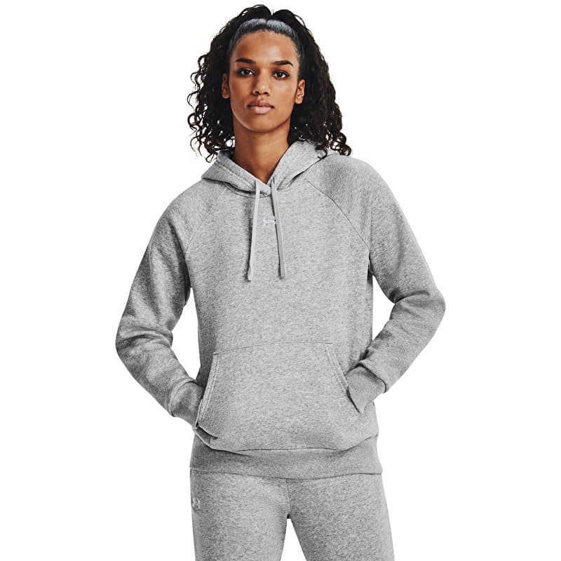 Felpa Under Armour Rival Fleece Hoodie Mod Gray Light Heather/ White