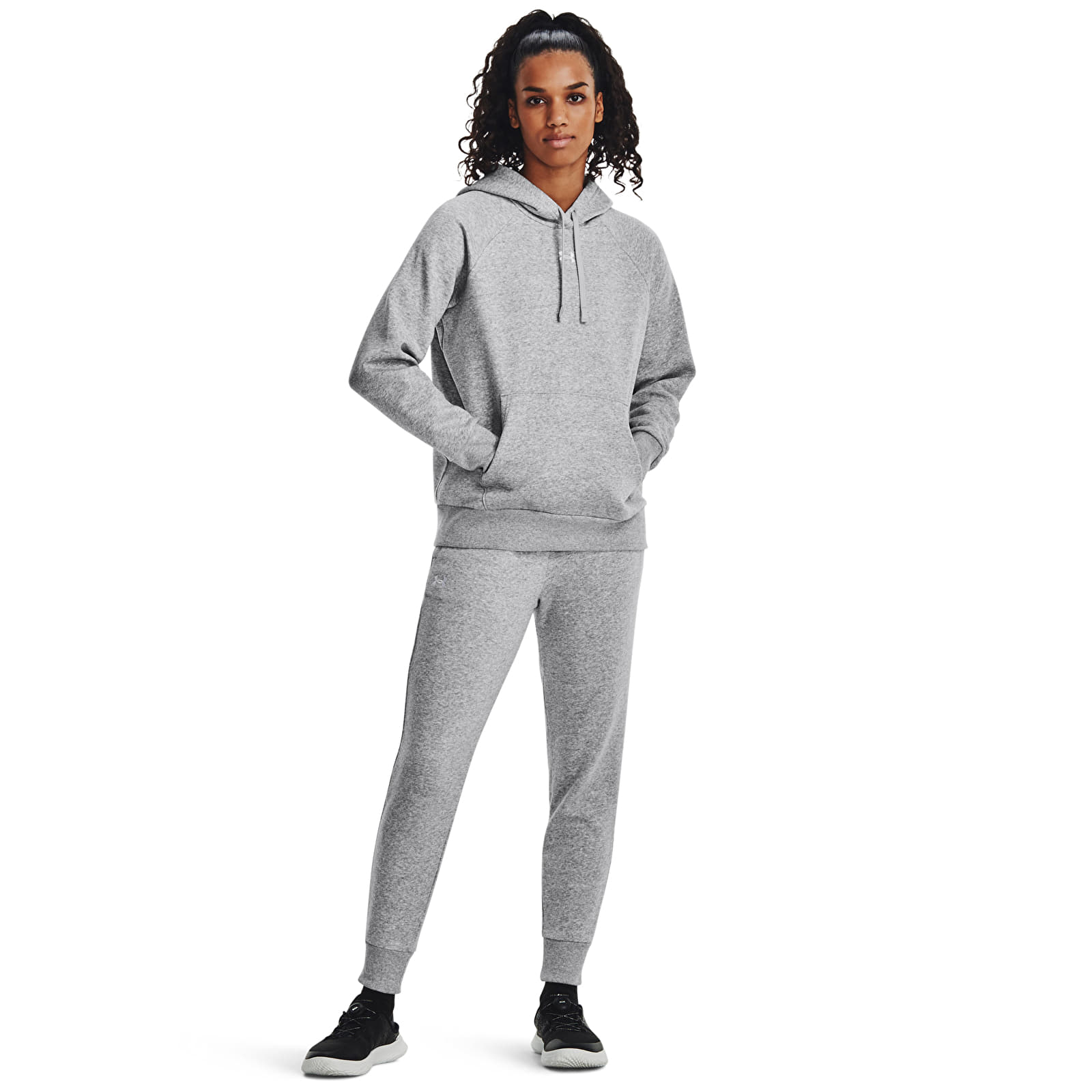 Bluzy z kapturem Under Armour Rival Fleece Hoodie Mod Gray Light Heather/ White
