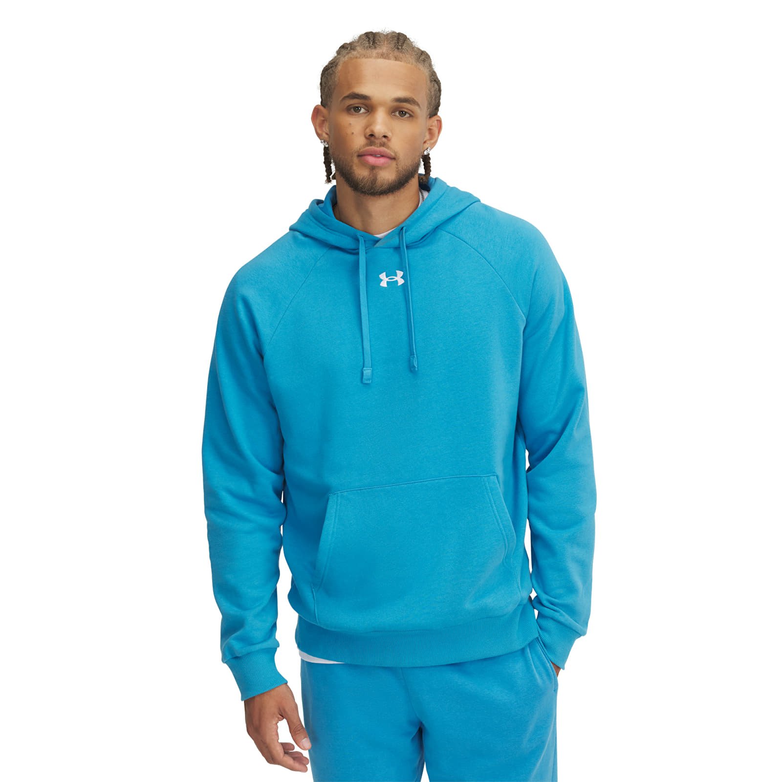 Meeste kapuutsiga dressid Under Armour Rival Fleece Hoodie Ether Blue/ White