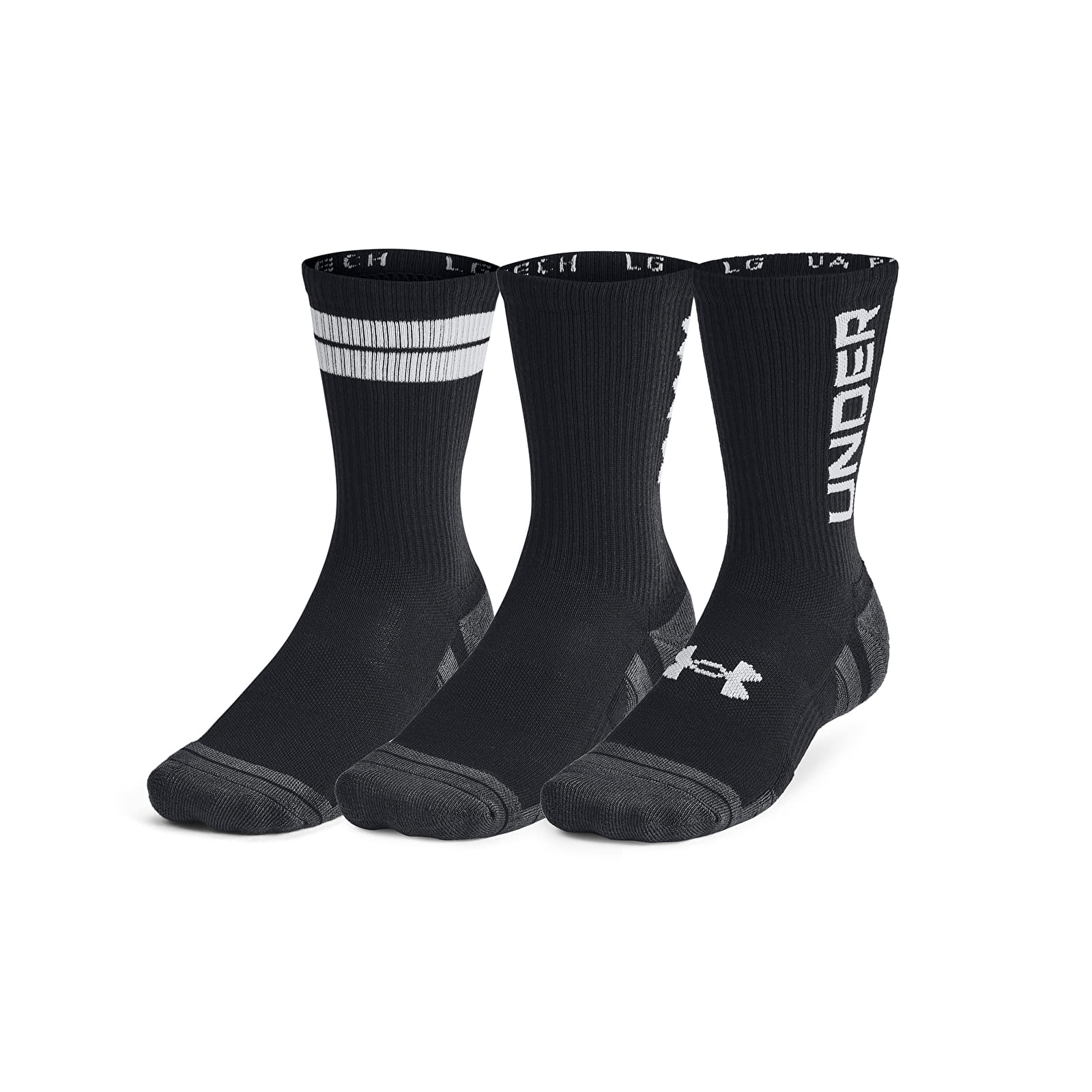Socken - Männer Under Armour Perf Tech Nov 3-Pack Crew Black/ Black/ White